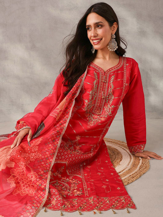 Ishin Women Ethnic Motifs Printed Kurta with Trouser & Dupatta