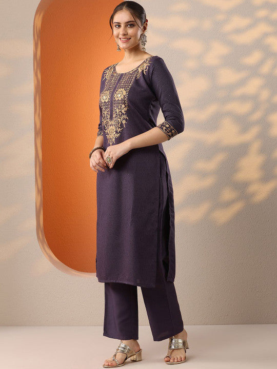 Gerua By Libas Women Ethnic Motifs Embroidered Kurta with Trousers & Dupatta