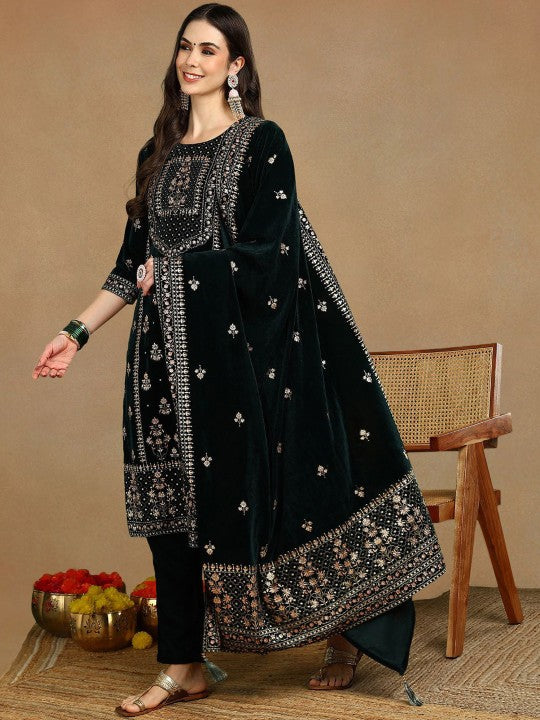 House of Pataudi Women Ethnic Motif Printed Straight Kurta
