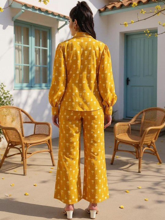 SZN Floral Printed Top With Trouser Co-ord Set