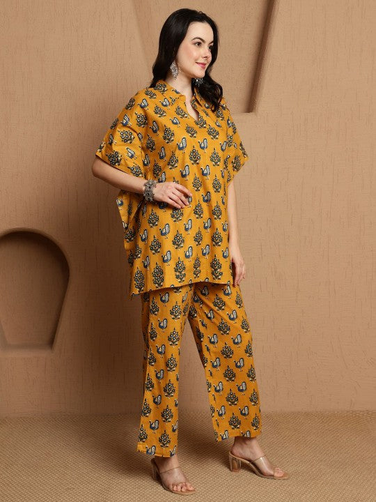 BANDIA Women Abstract Printed Kaftan Style Coord Set
