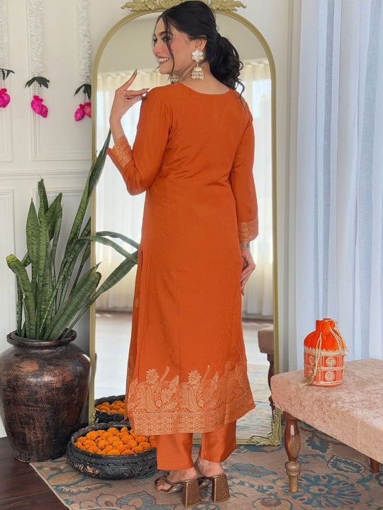 ASCIIBLUES Women Ethnic Motifs Kurta with Trousers & Dupatta