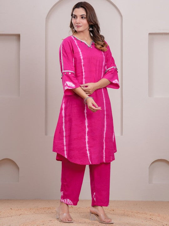 AUTUMN LANE Women Regular Pure Cotton Kurta with Trousers & With Dupatta