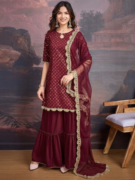 House of Pataudi Embroidered Keyhole Neck Kurta