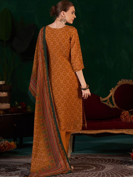 Anouk Ethnic Motifs Printed Zardozi Organza Kurta