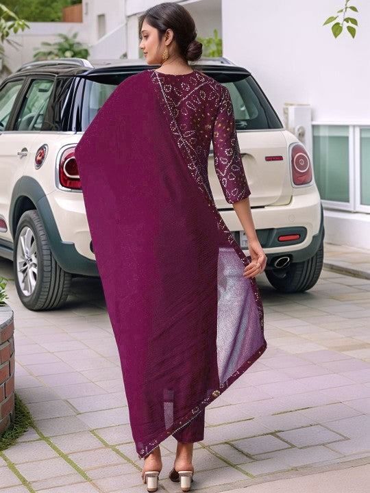 Aaghnya Women Bandhani Printed Kurta