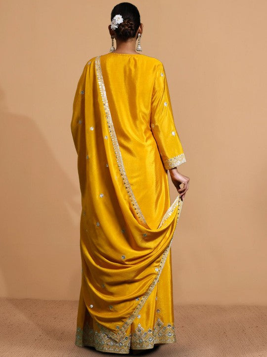 House of Pataudi Zari Embroidered Straight Kurta