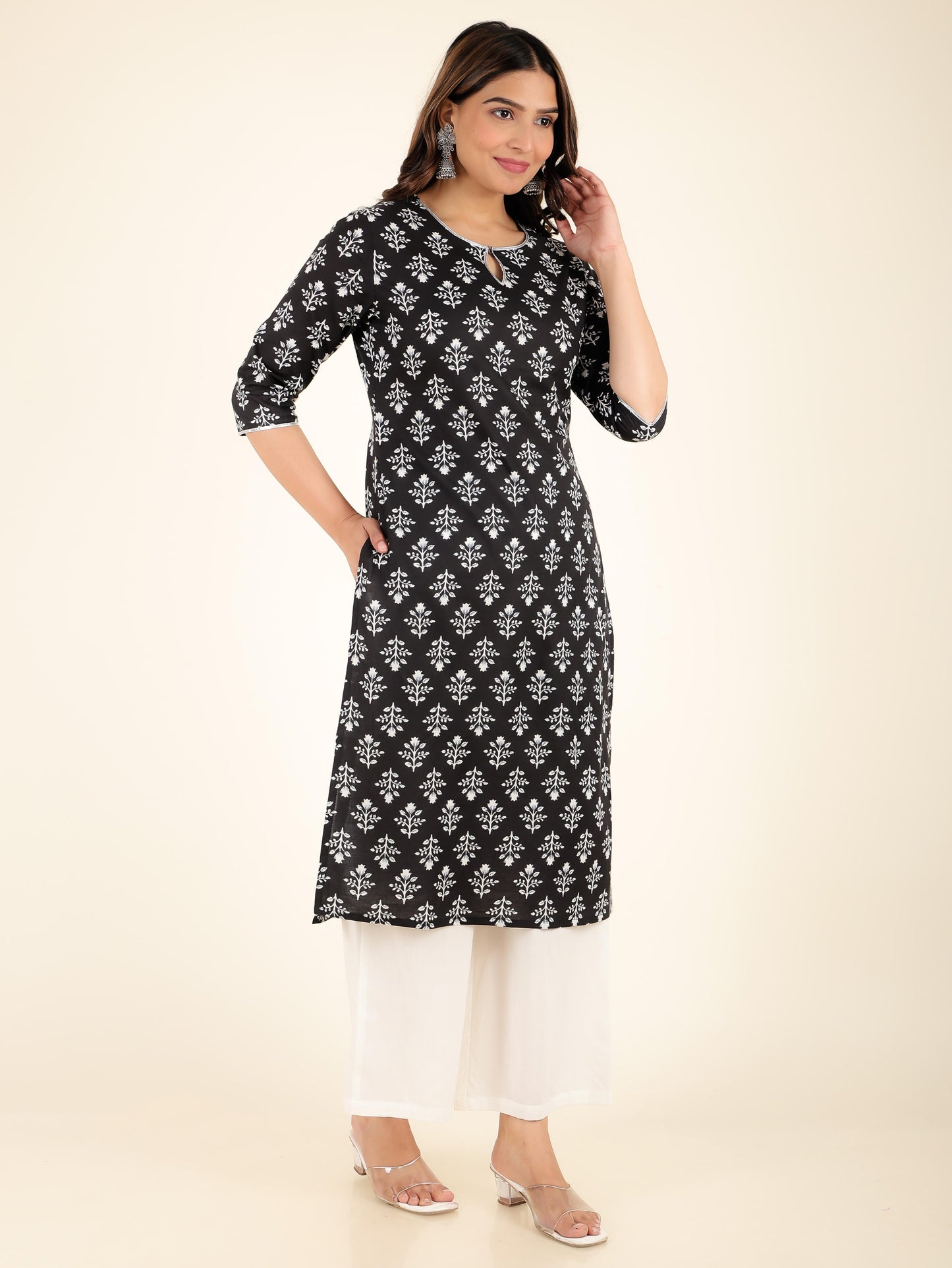 Soft Cotton Floral Kurta