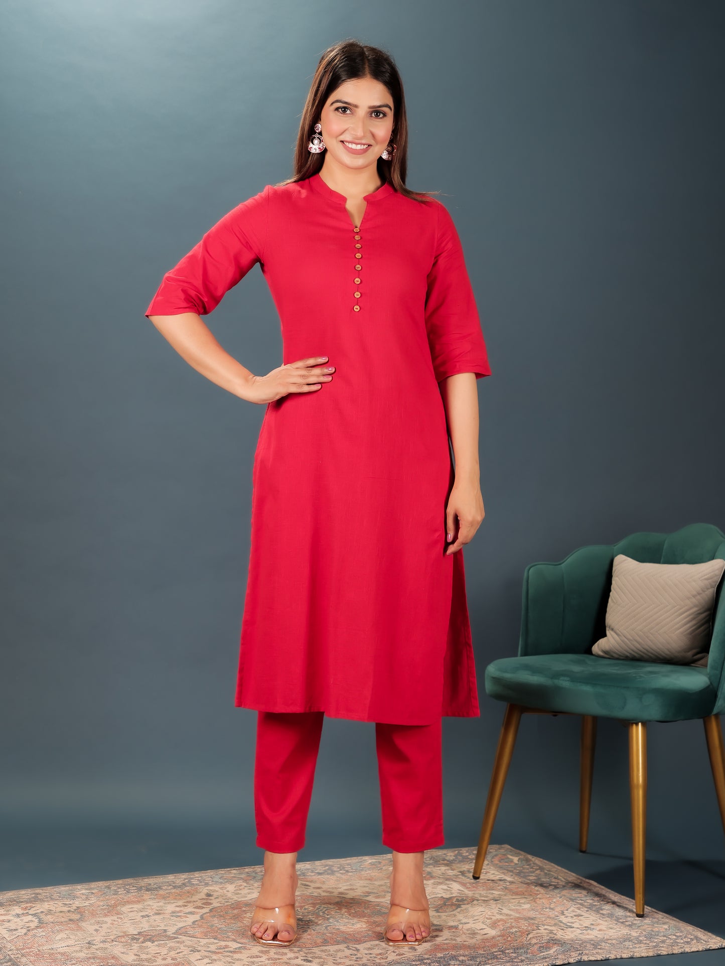 Khadi Cotton Solid Kurta