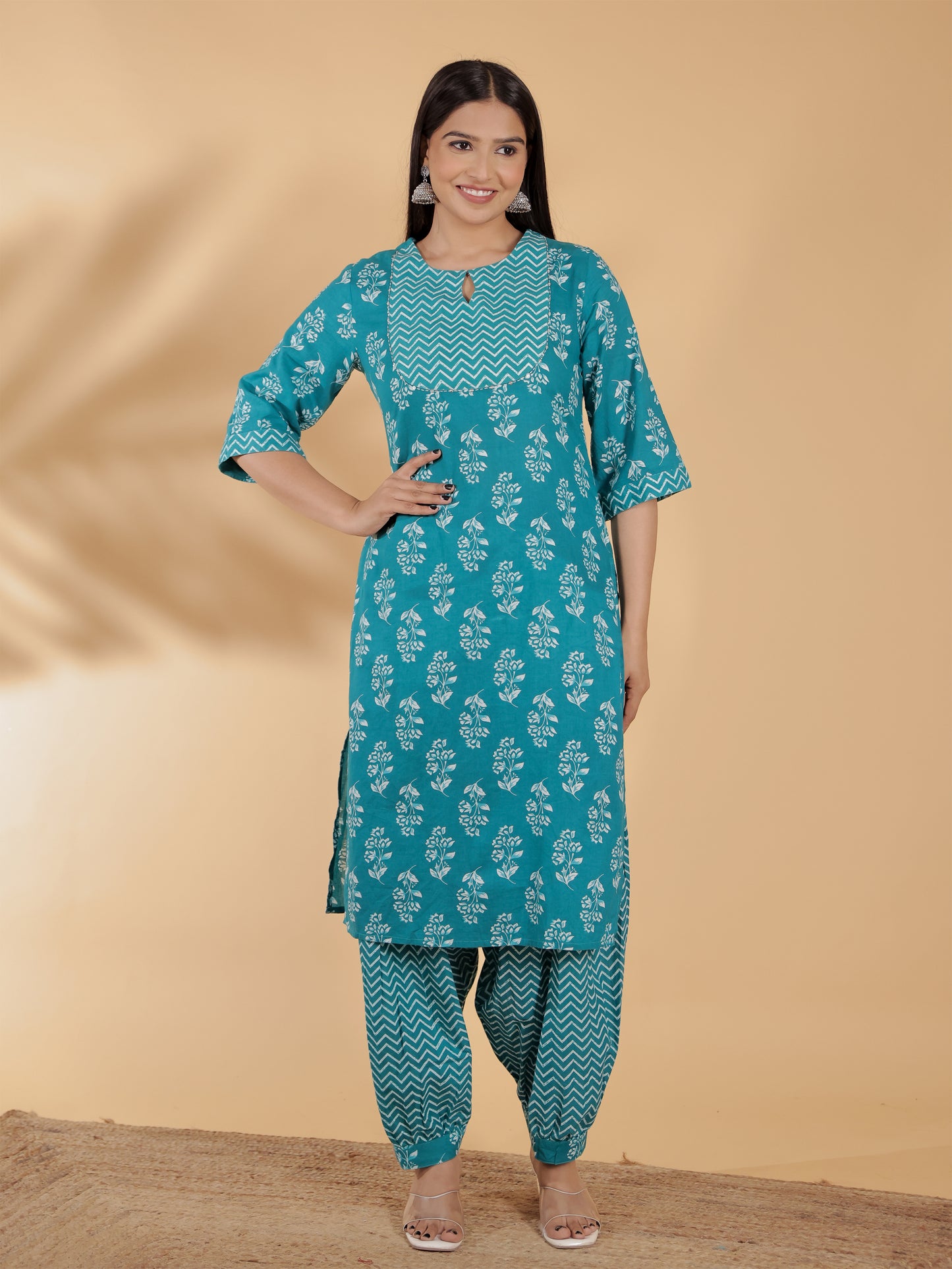 Soft Cotton Floral Kurta