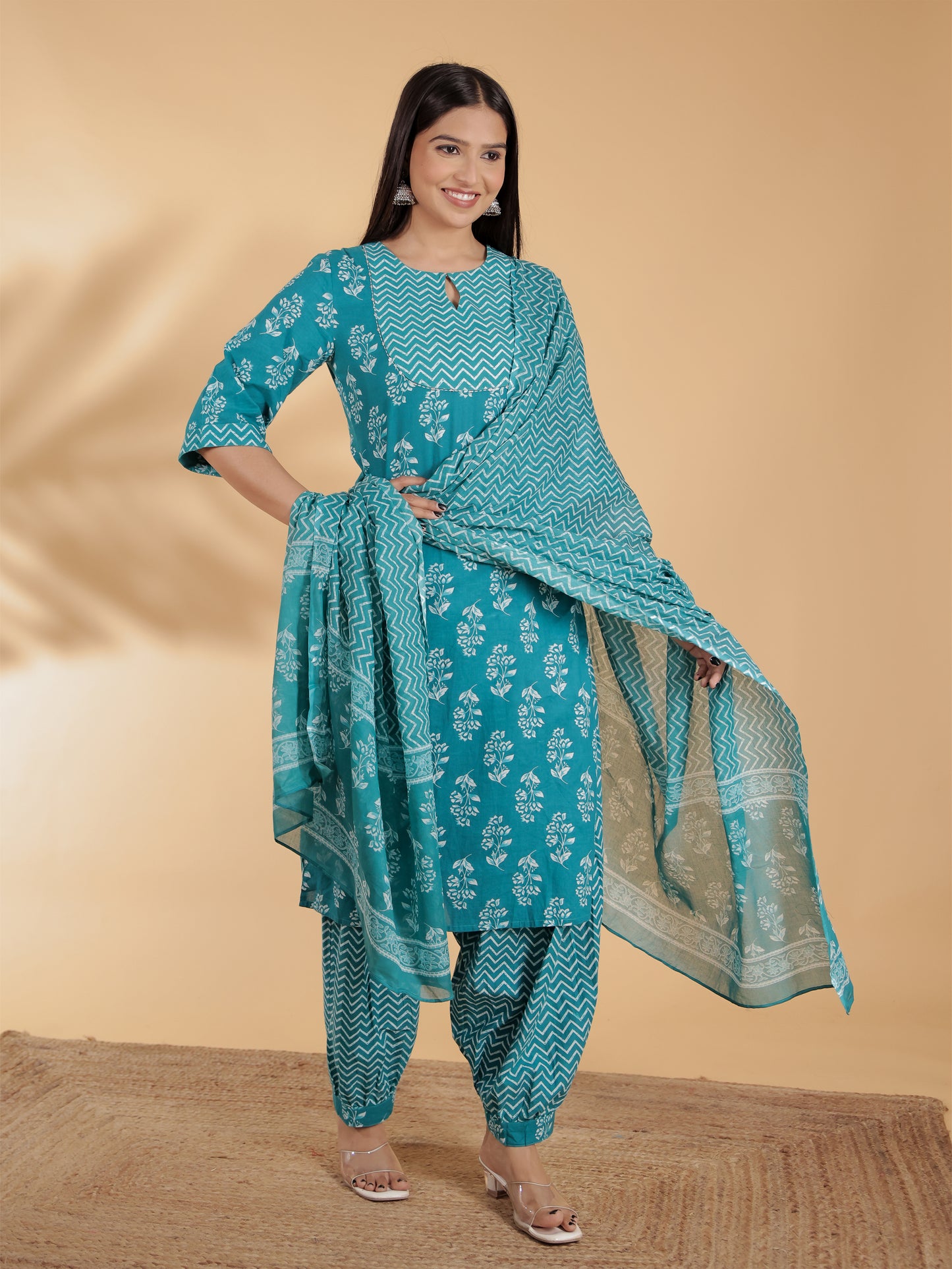 Soft Cotton Floral Kurta