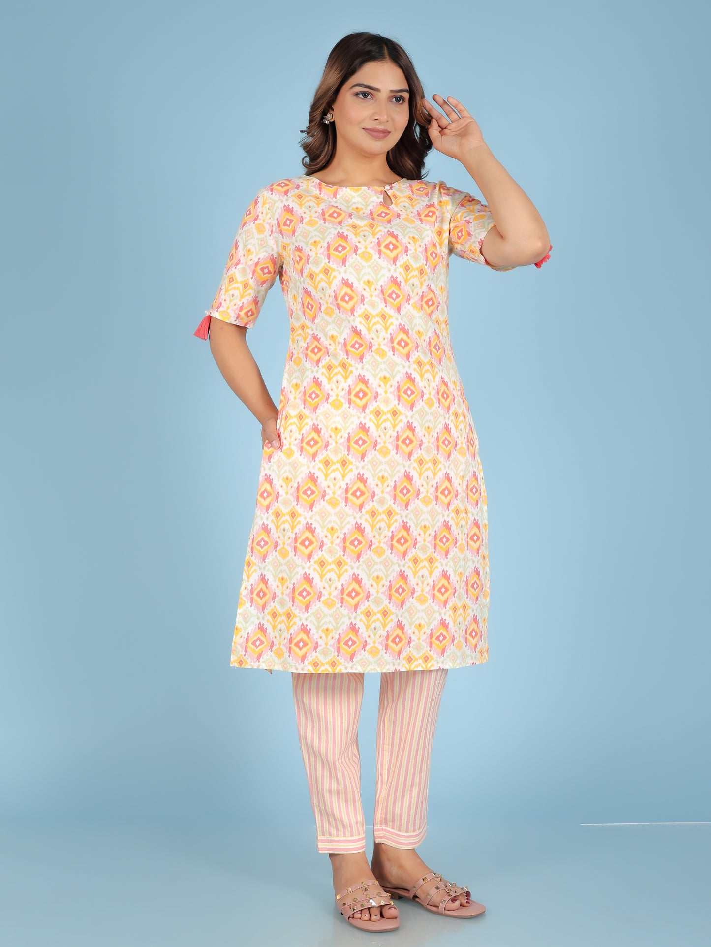 Soft Cotton Ikat Kurta