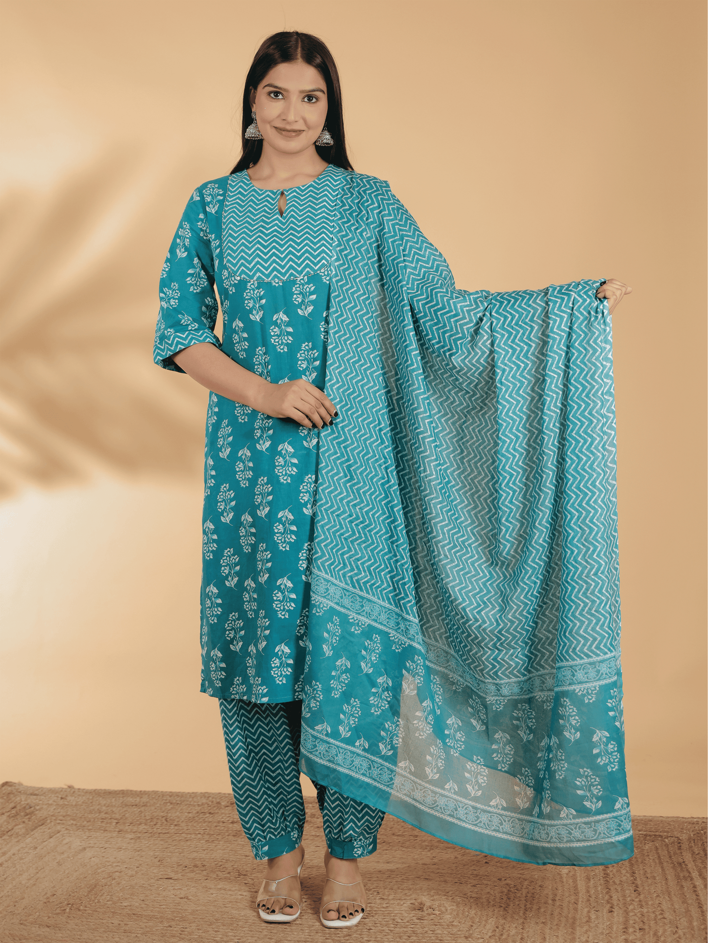 Zig-Zag Voile Cotton Dupatta