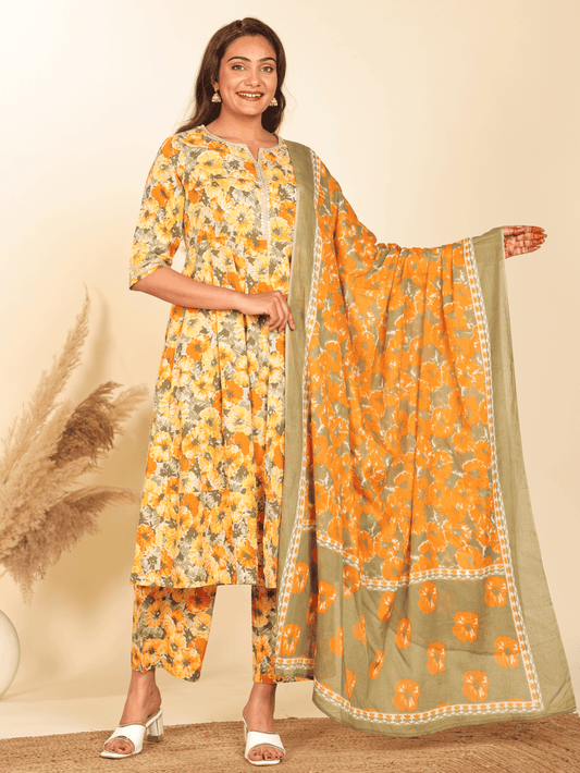 Voile Cotton Floral Dupatta