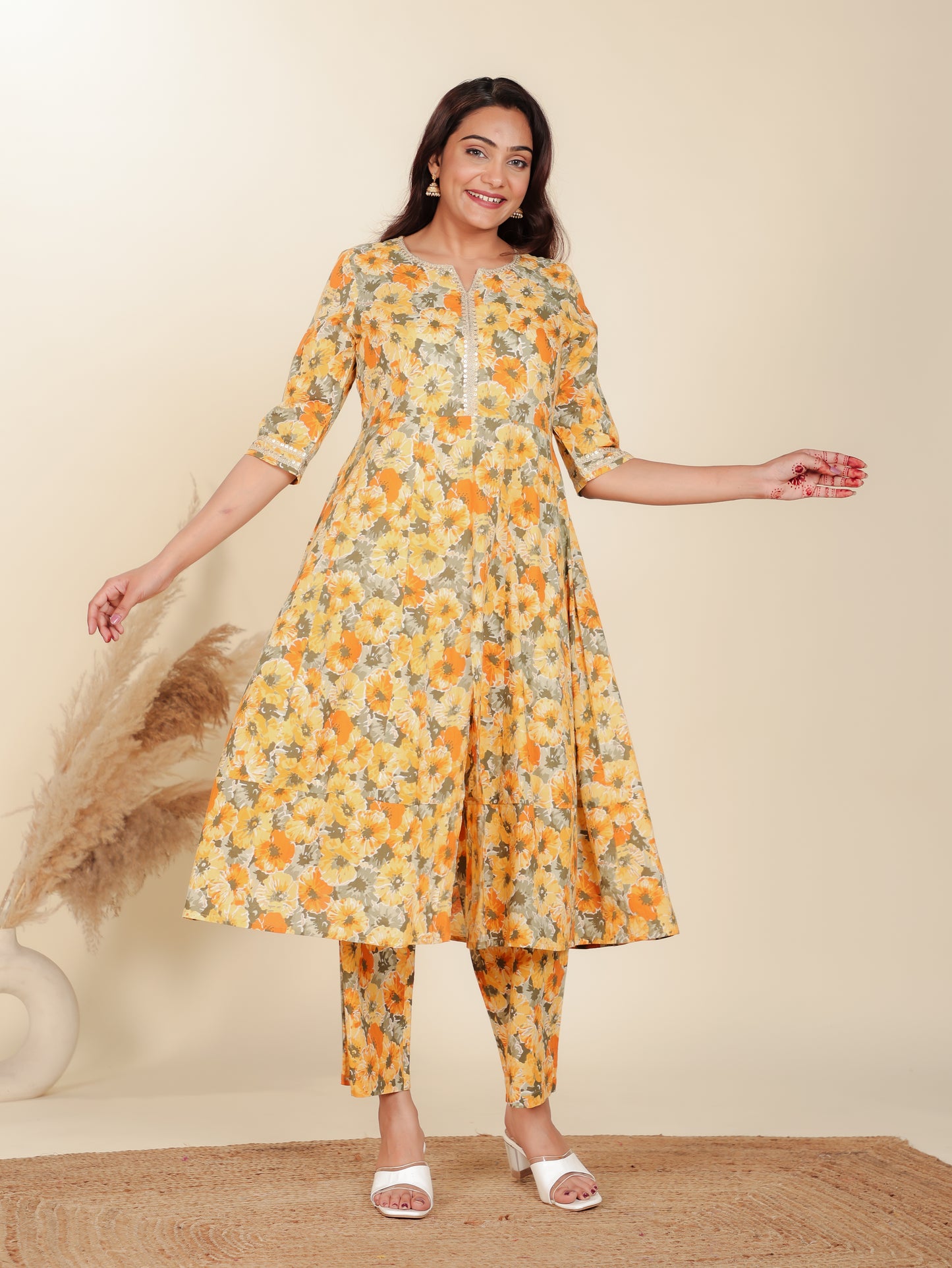 Soft Cotton Floral Kurta