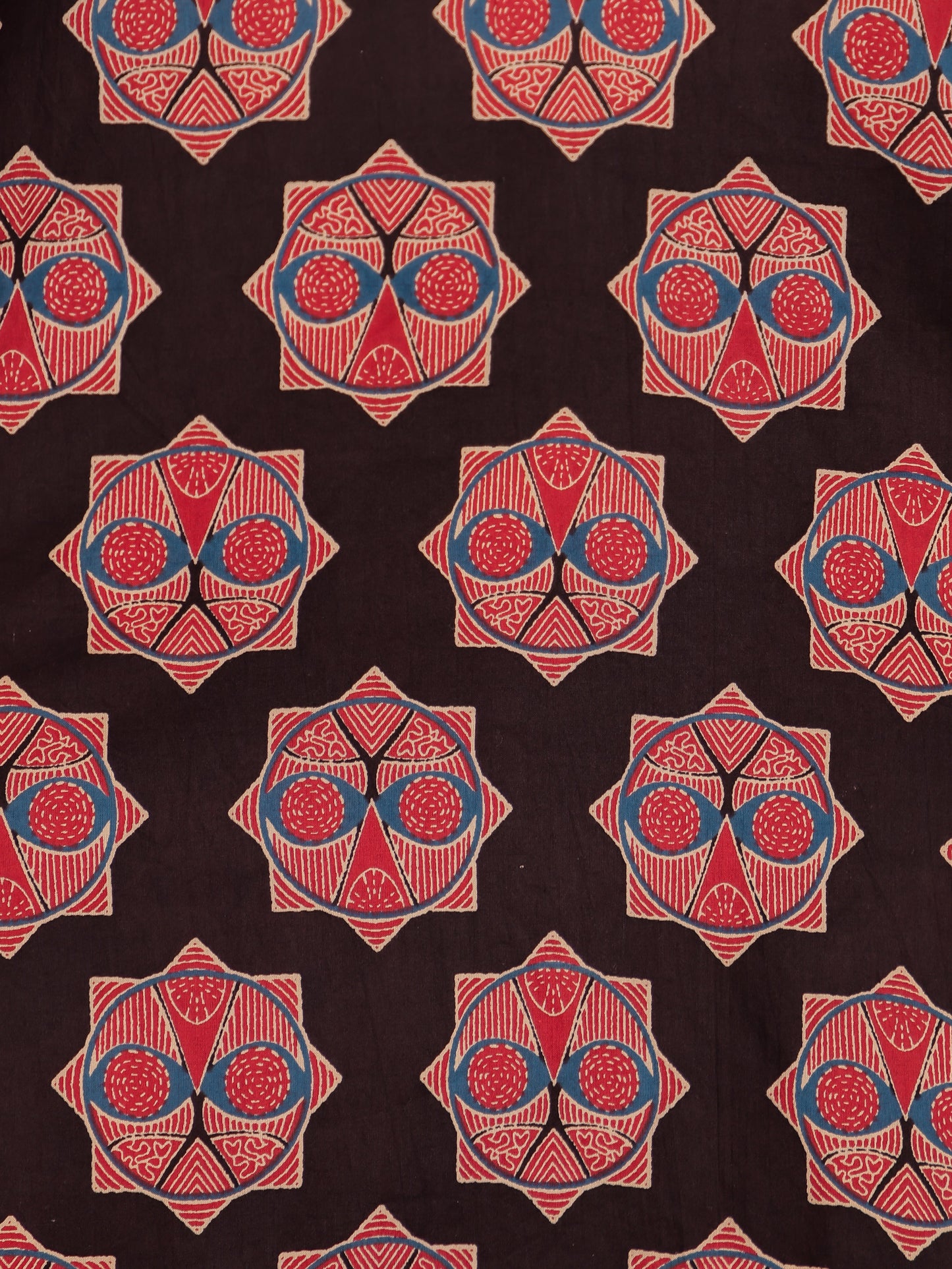 Soft Cotton Ajrakh A-Line Black Kurta