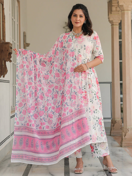 Voile Cotton Floral Dupatta