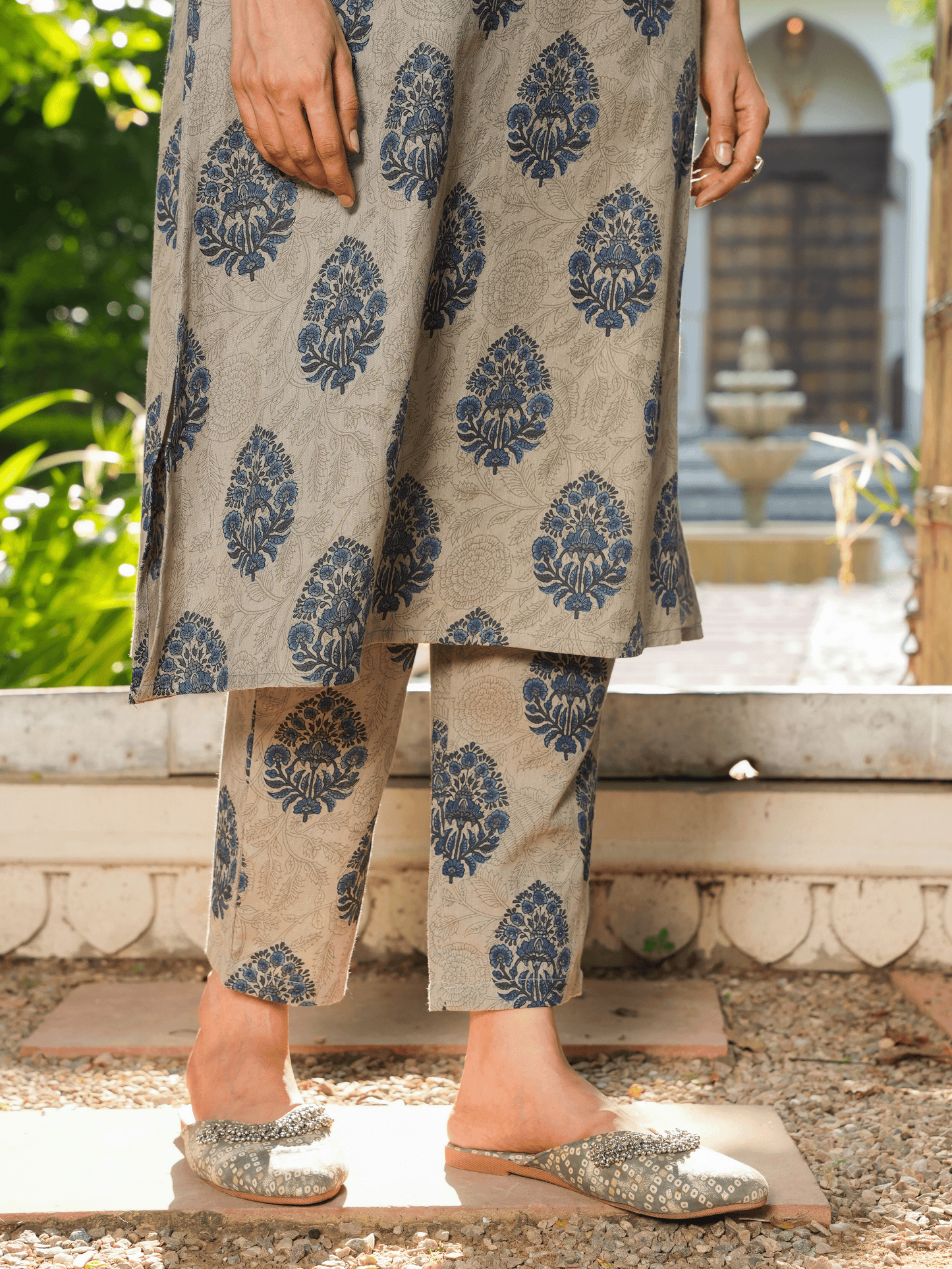 Linen Cotton Floral Pant