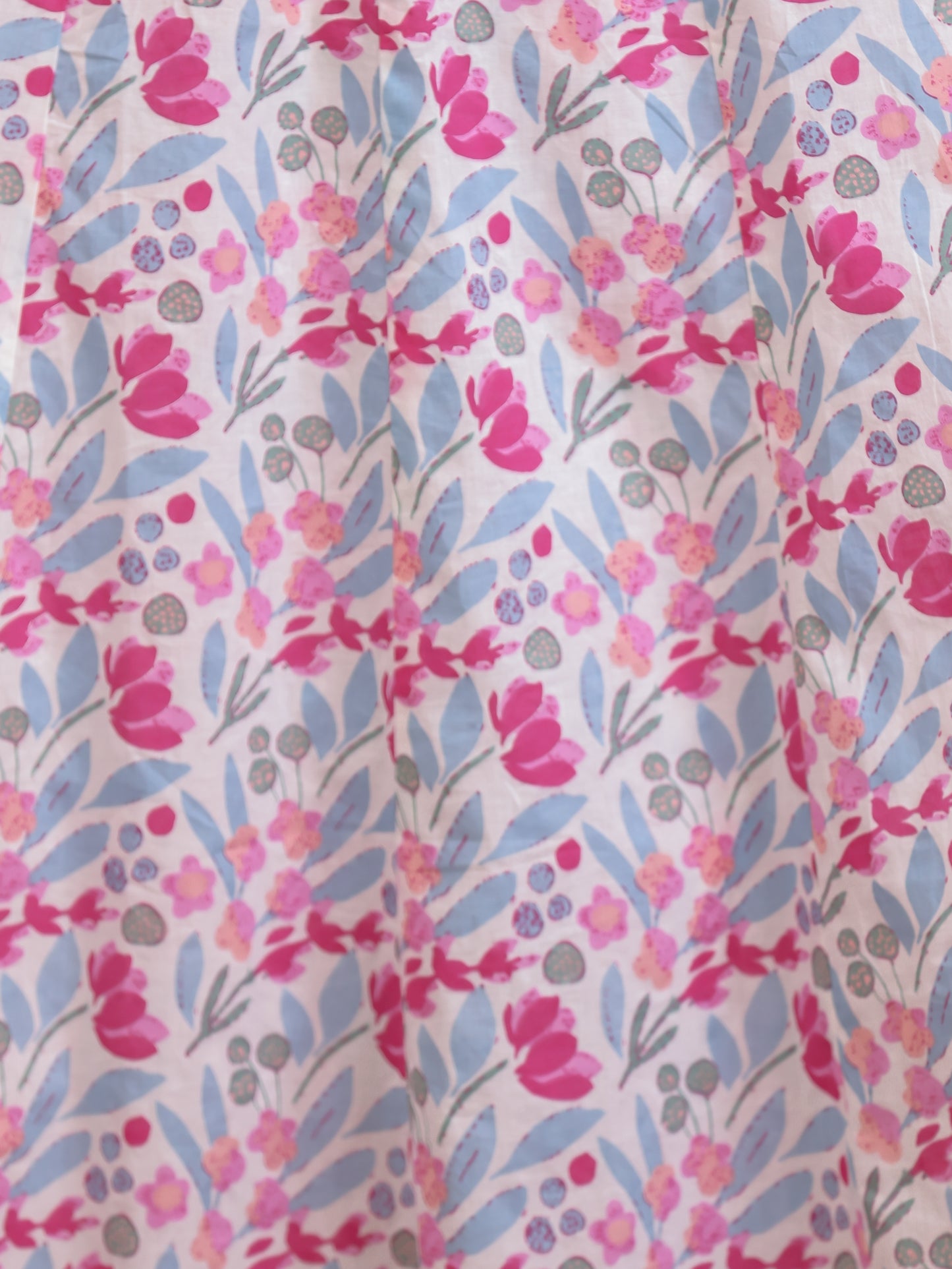 Soft Cotton Floral Anarkali Pink Kurta