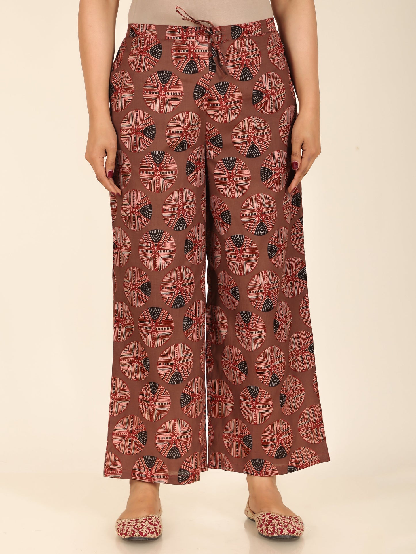 Soft Cotton Abstract Straight Brown Kurta