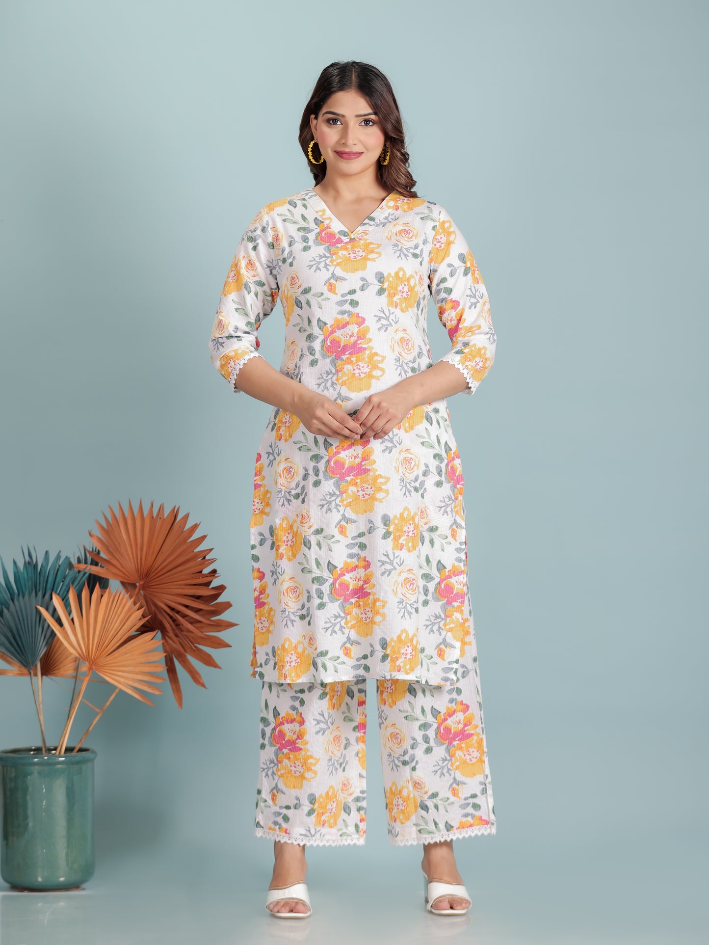 Soft Cotton Floral Kurta