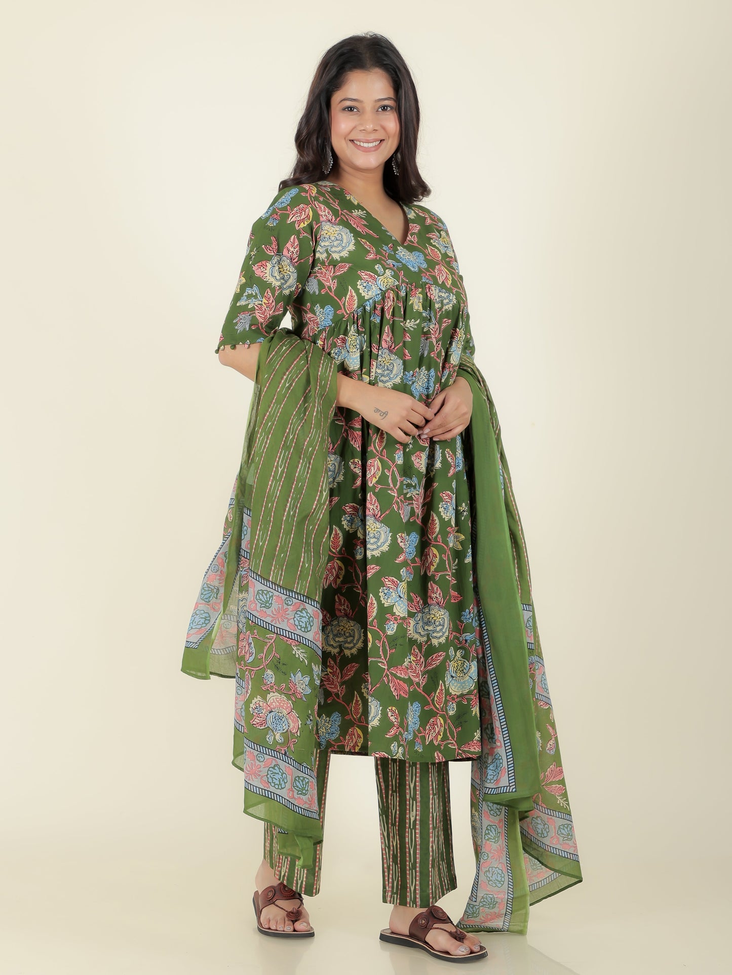 Soft Cotton Floral Kurta