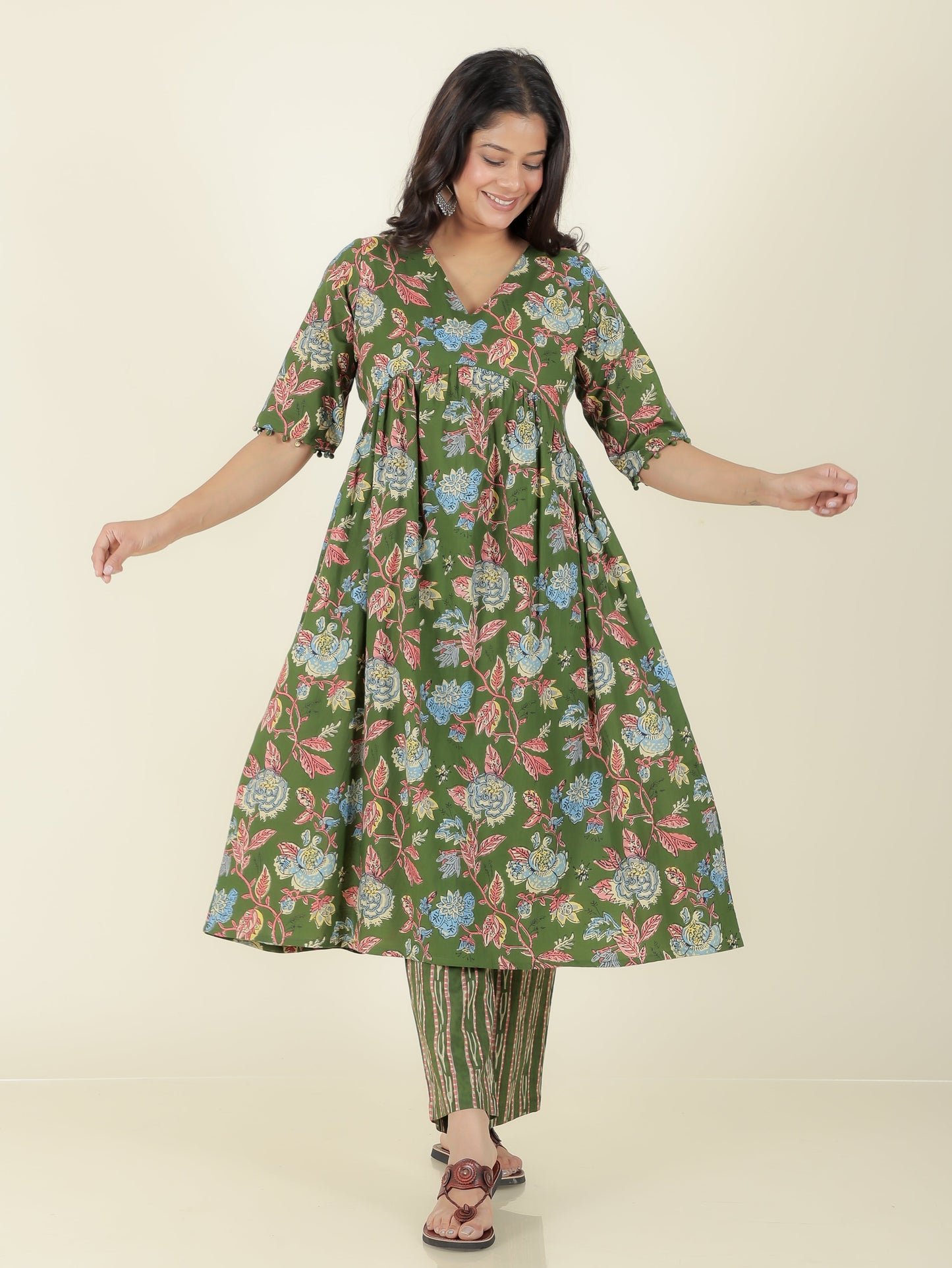 Soft Cotton Floral Kurta