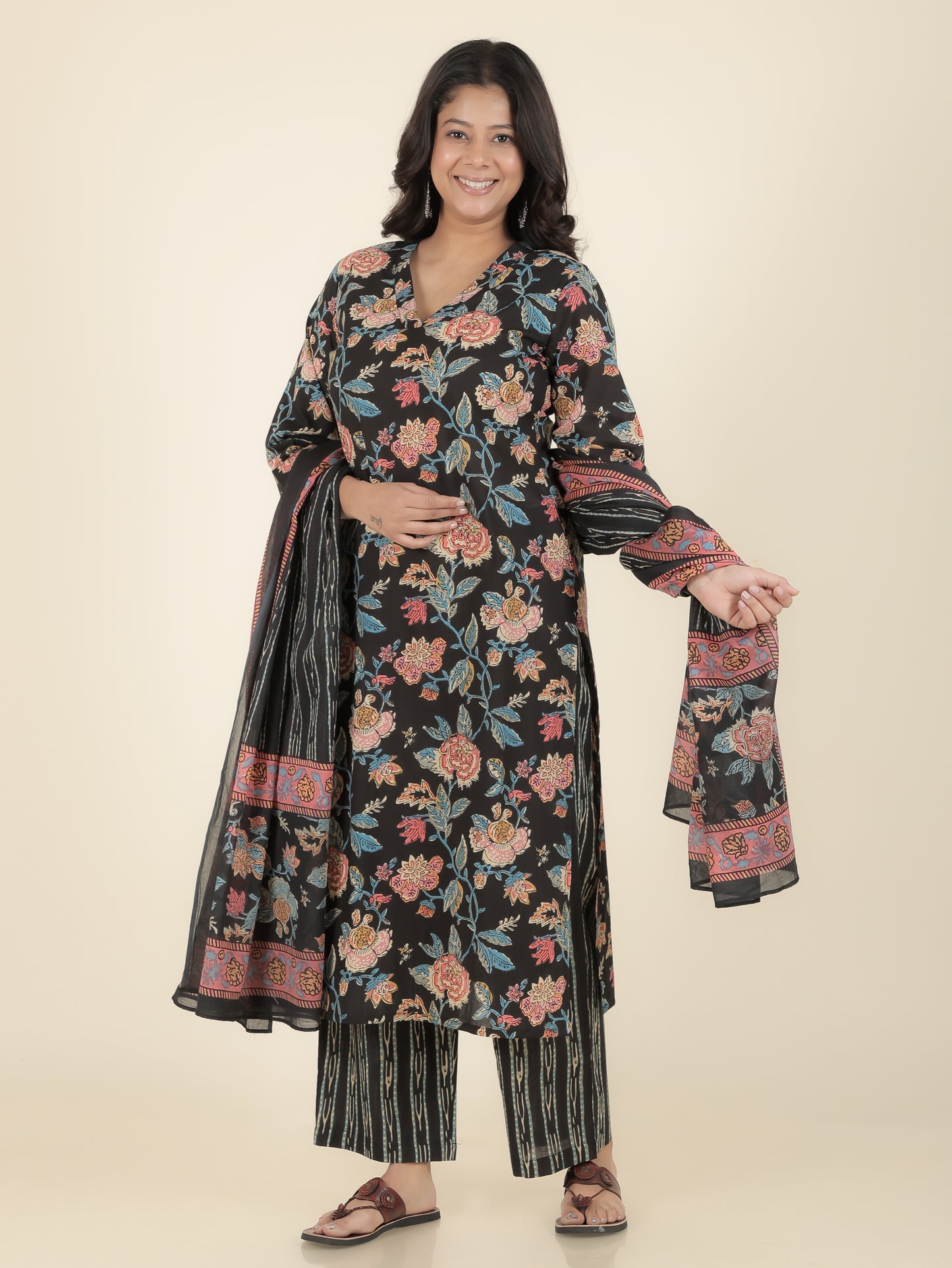 Soft Cotton Floral Kurta