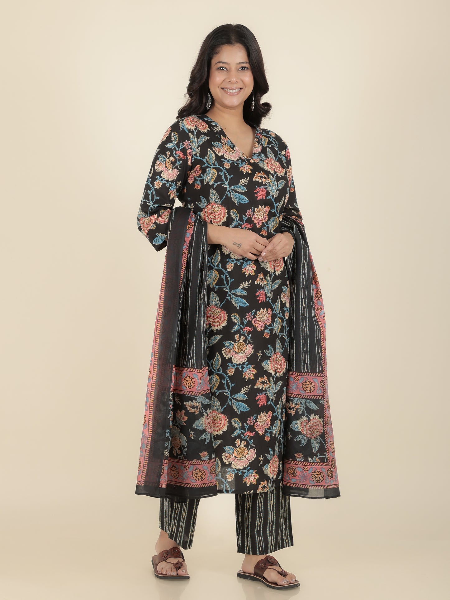 Soft Cotton Floral Kurta