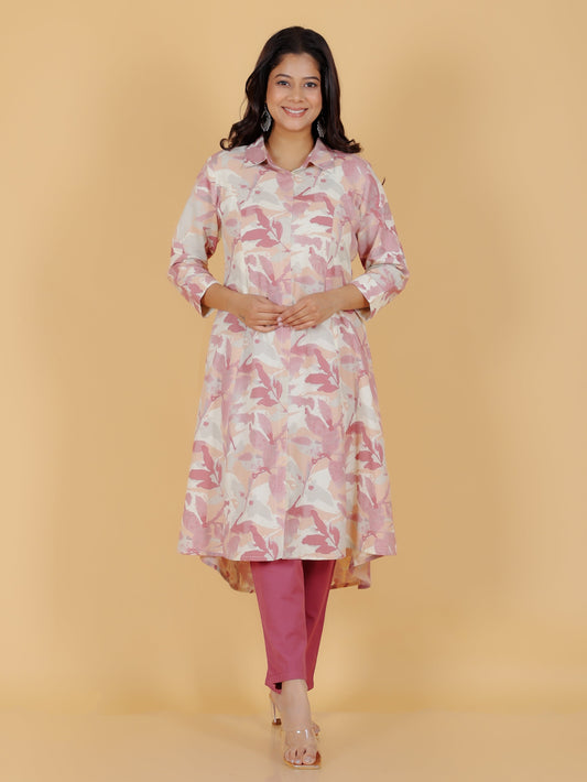 Linen Cotton Foliage Kurta