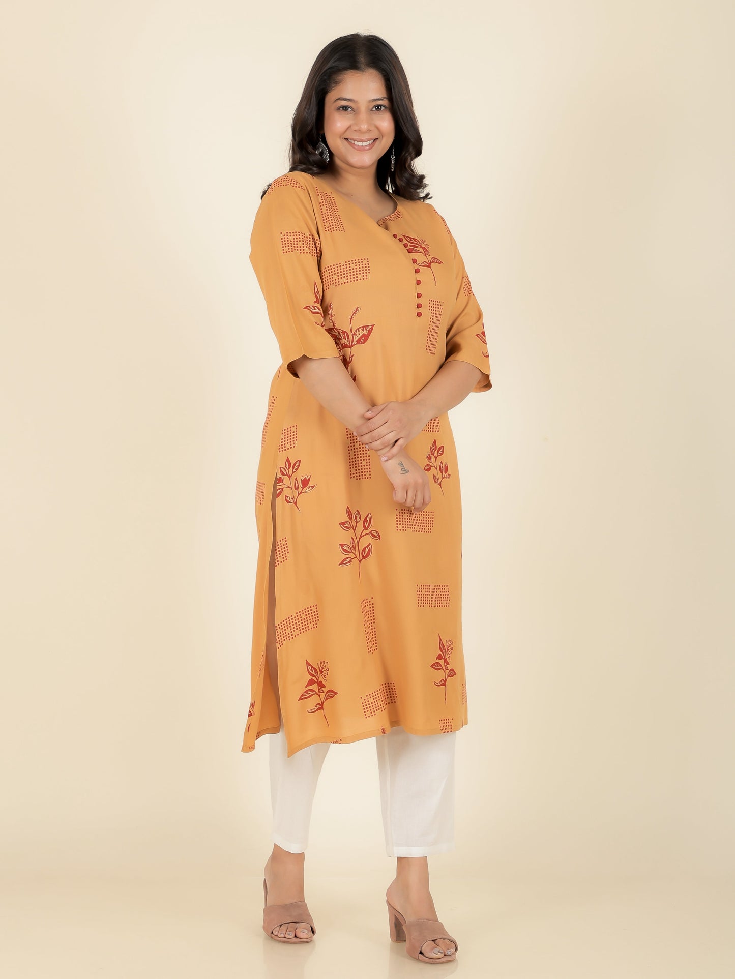 Rayon Gold foil Kurta