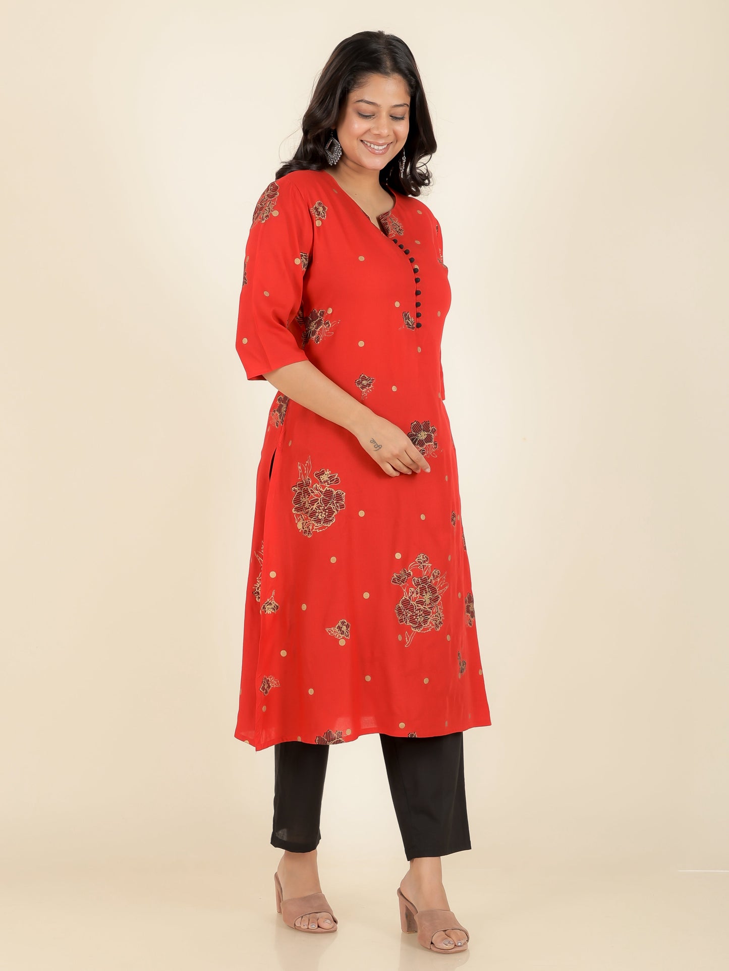 Rayon Gold foil Kurta