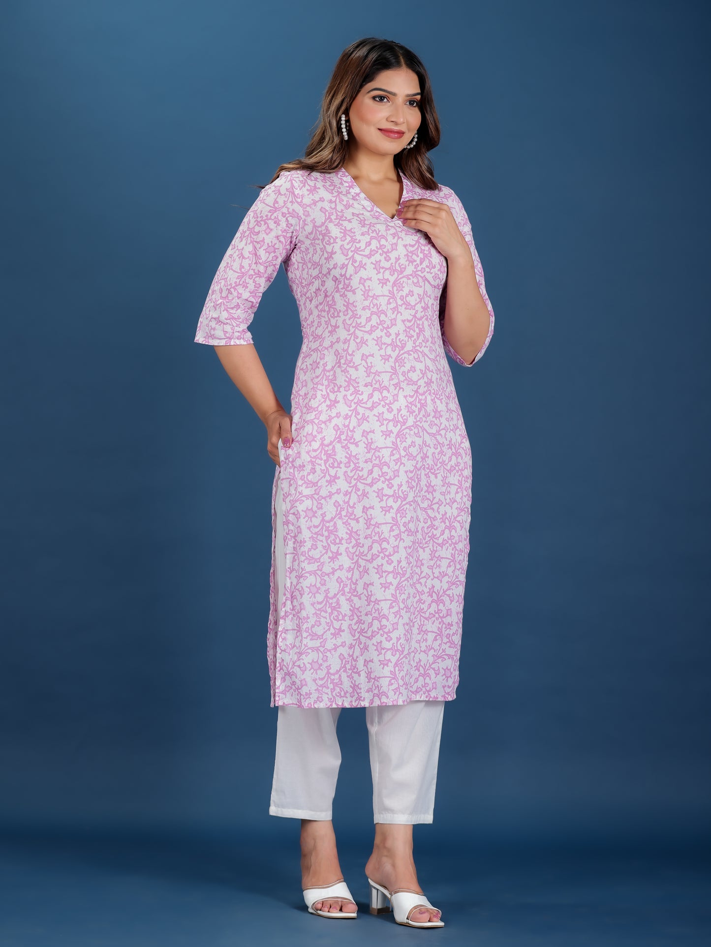 Soft Cotton Floral Kurta