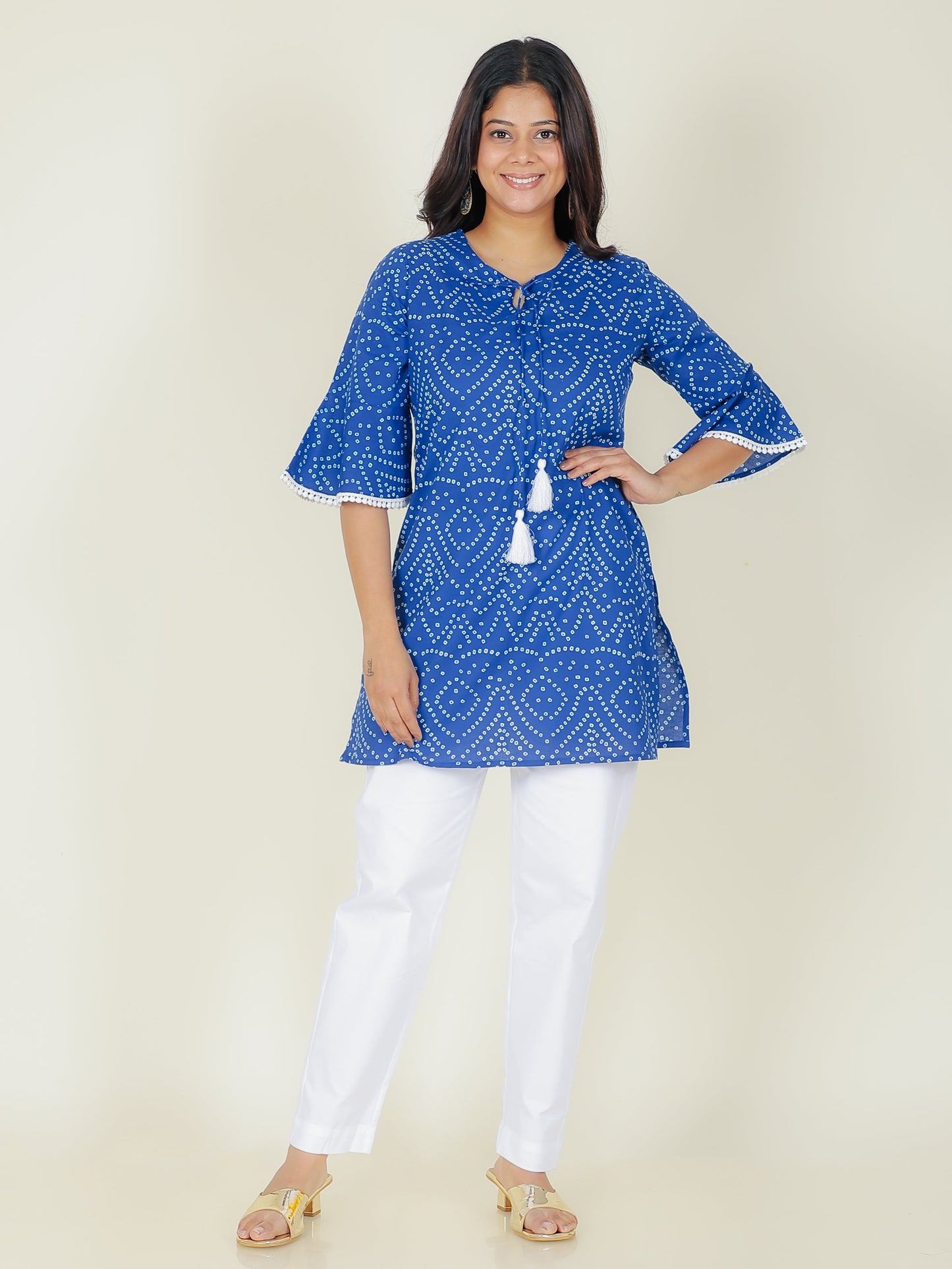 Soft Cotton Bandhani Kurti