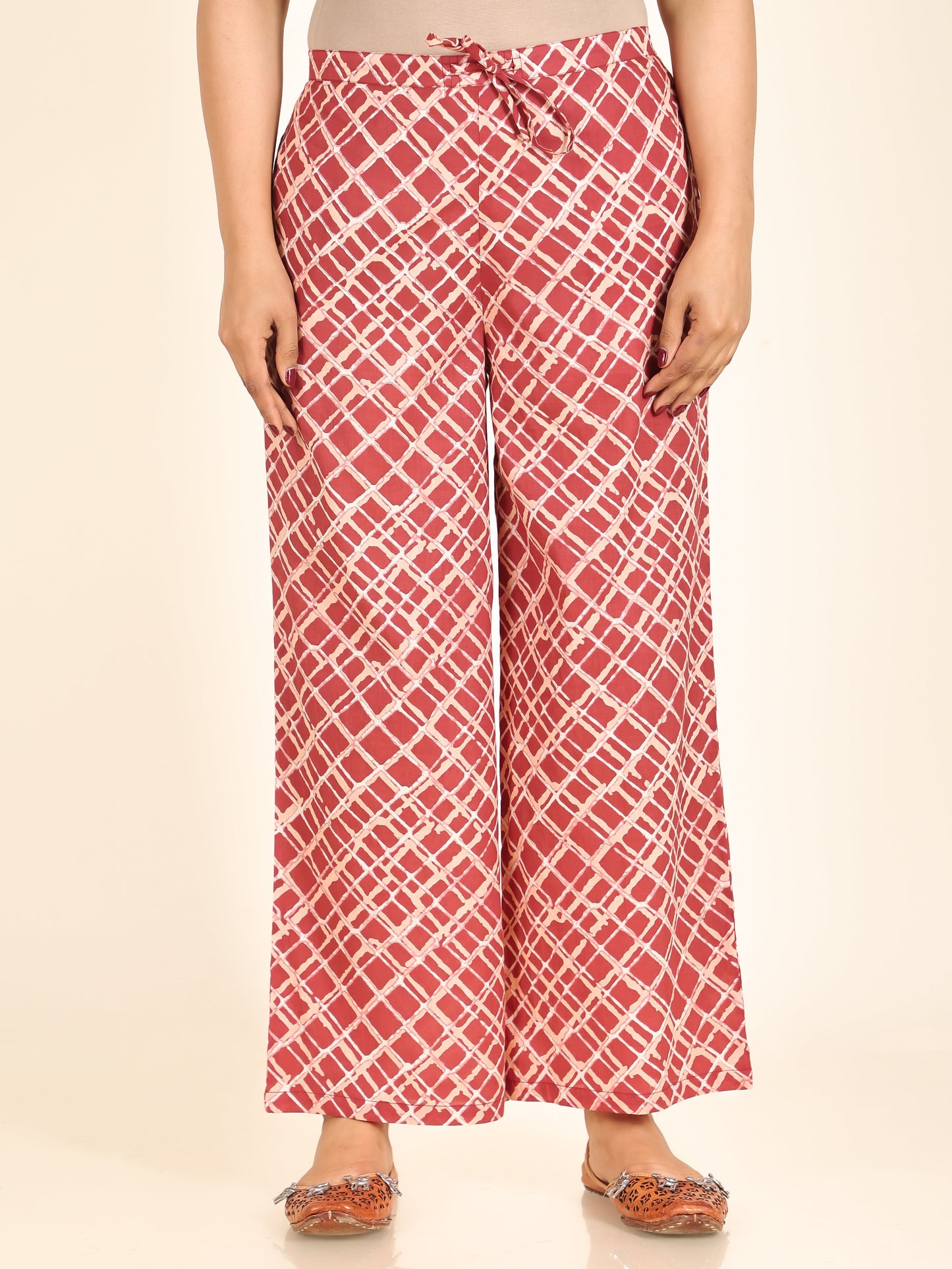 Soft Cotton Checkered Palazzo