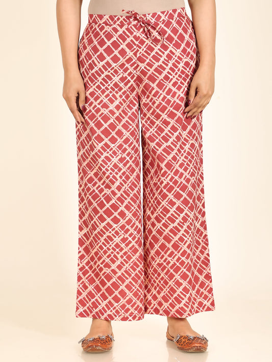 Soft Cotton Checkered Maroon