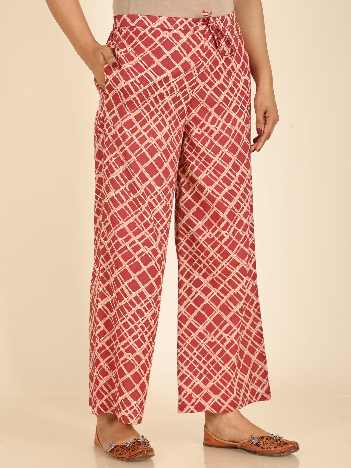 Soft Cotton Checkered Palazzo