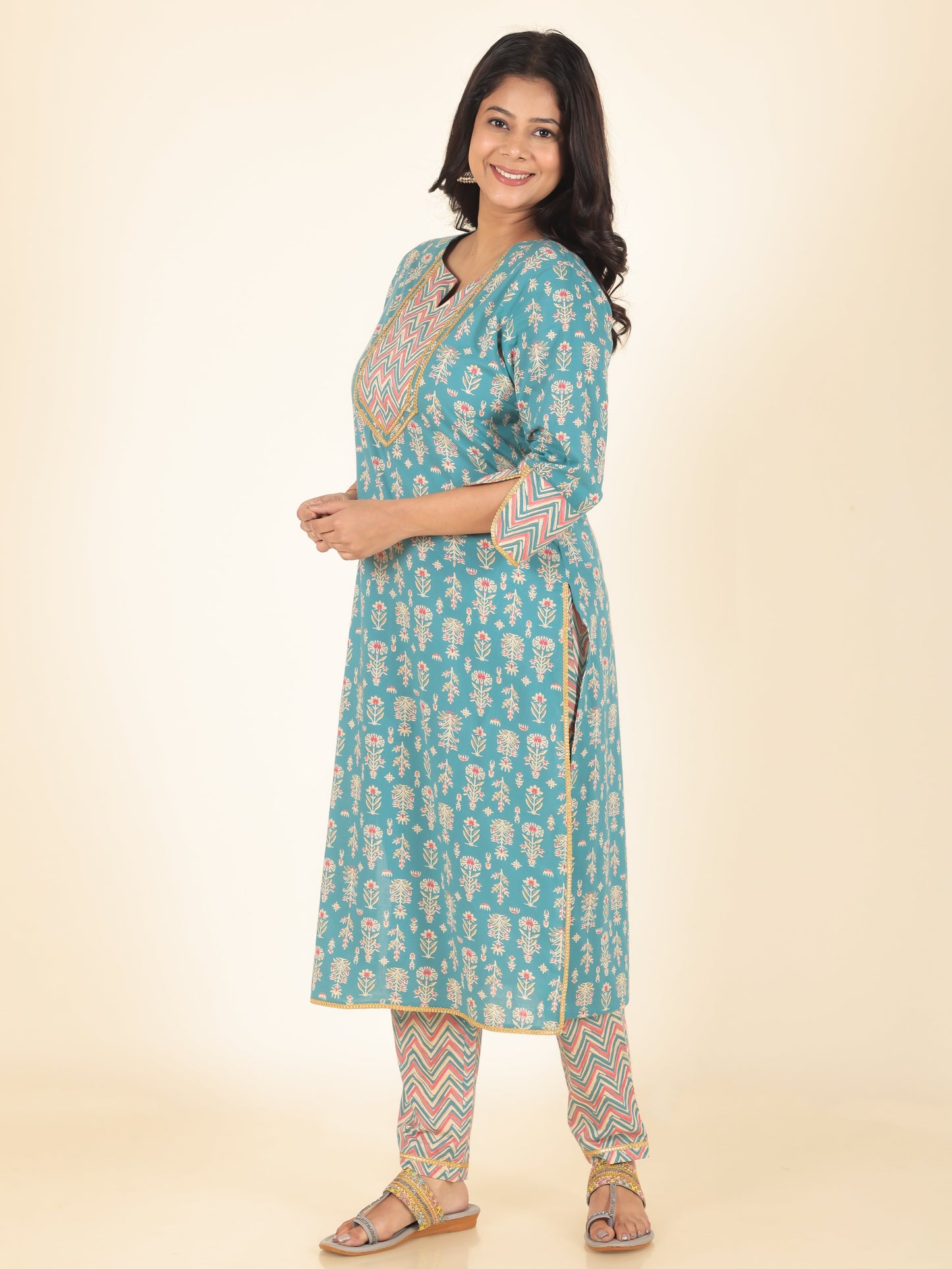 Soft Cotton Floral Kurta