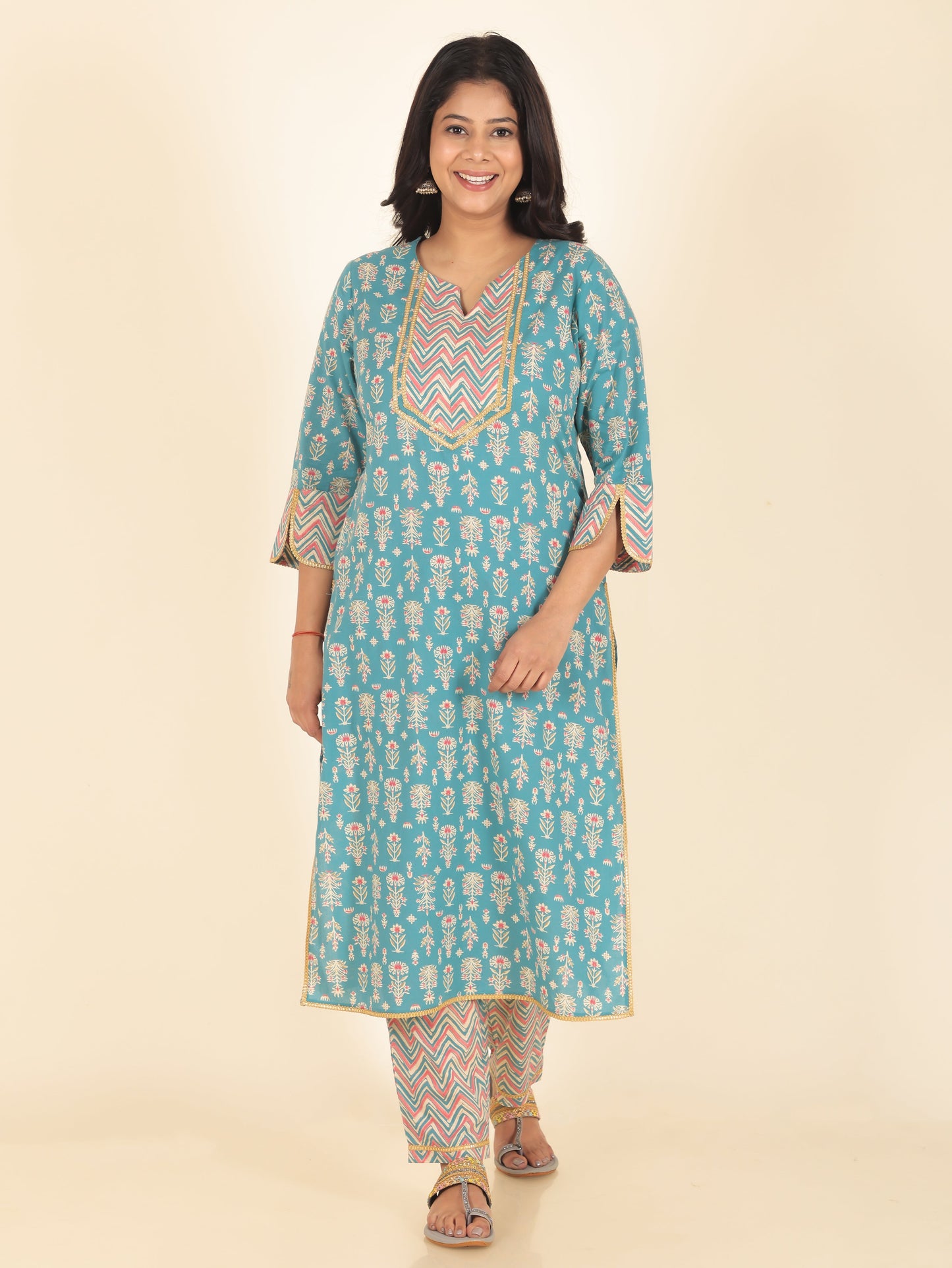 Soft Cotton Floral Kurta