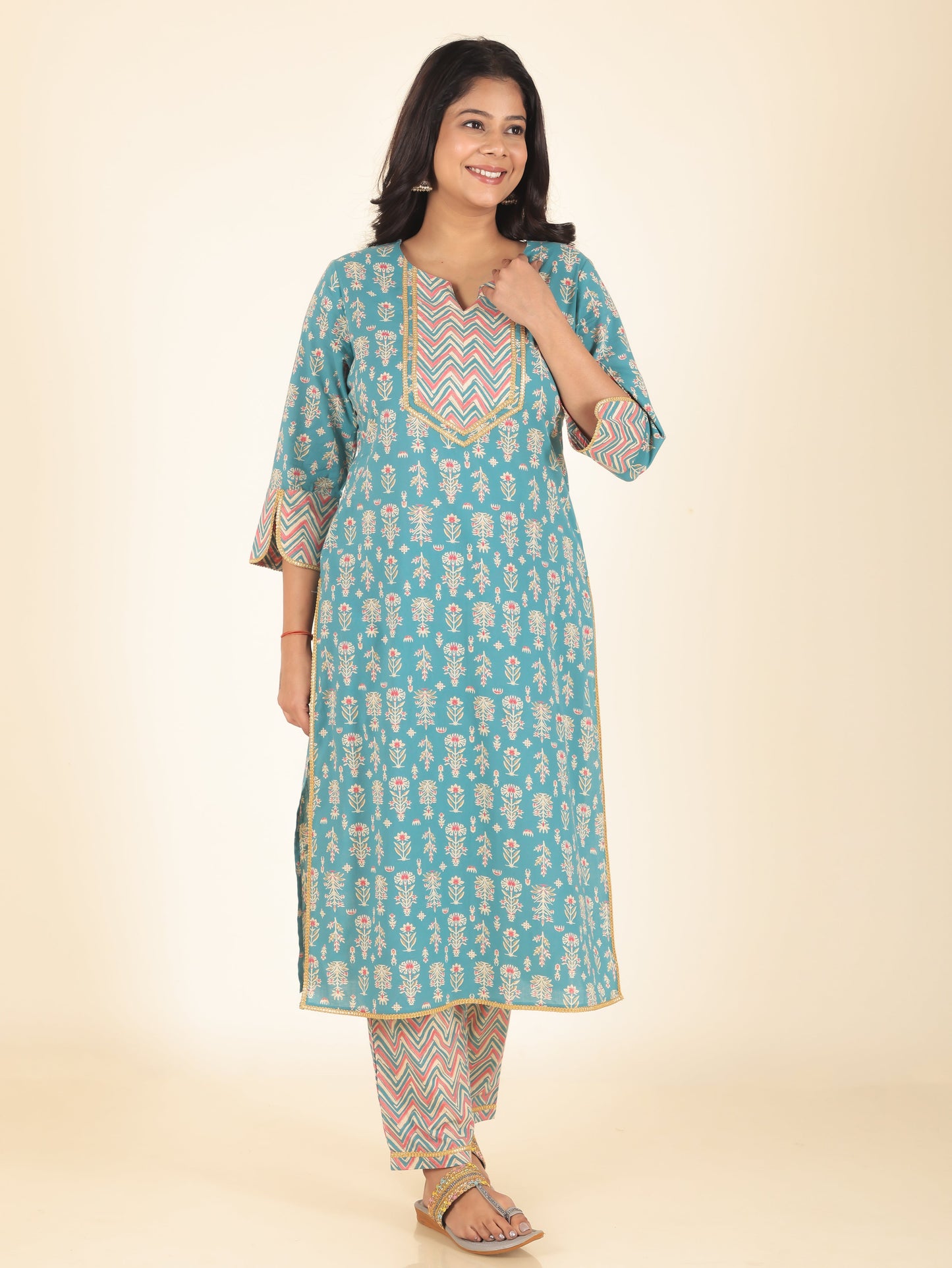 Soft Cotton Floral Kurta