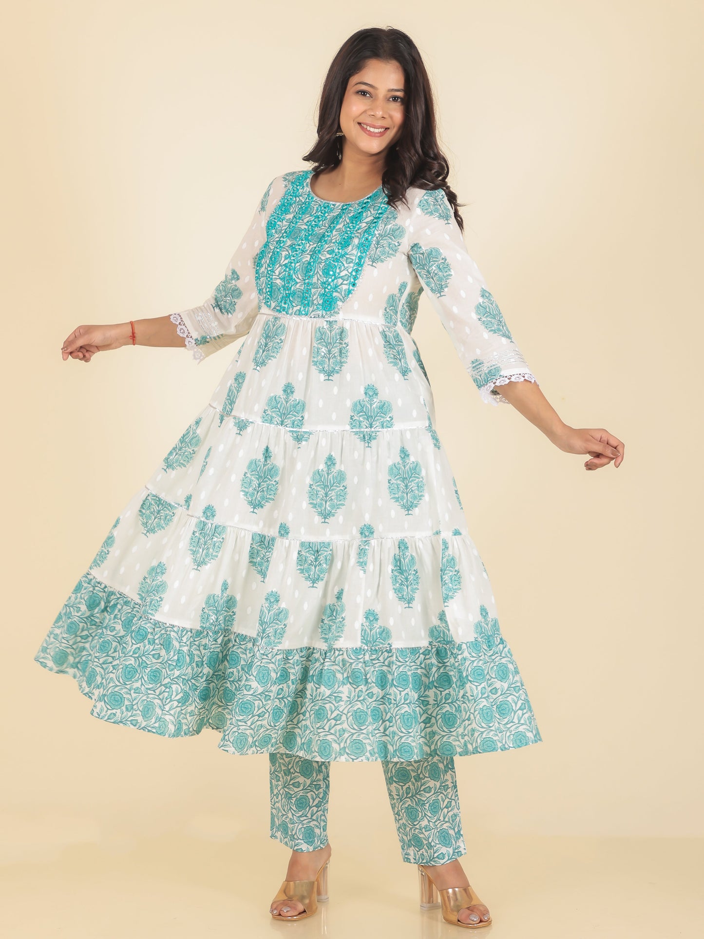 Soft Cotton Floral Kurta