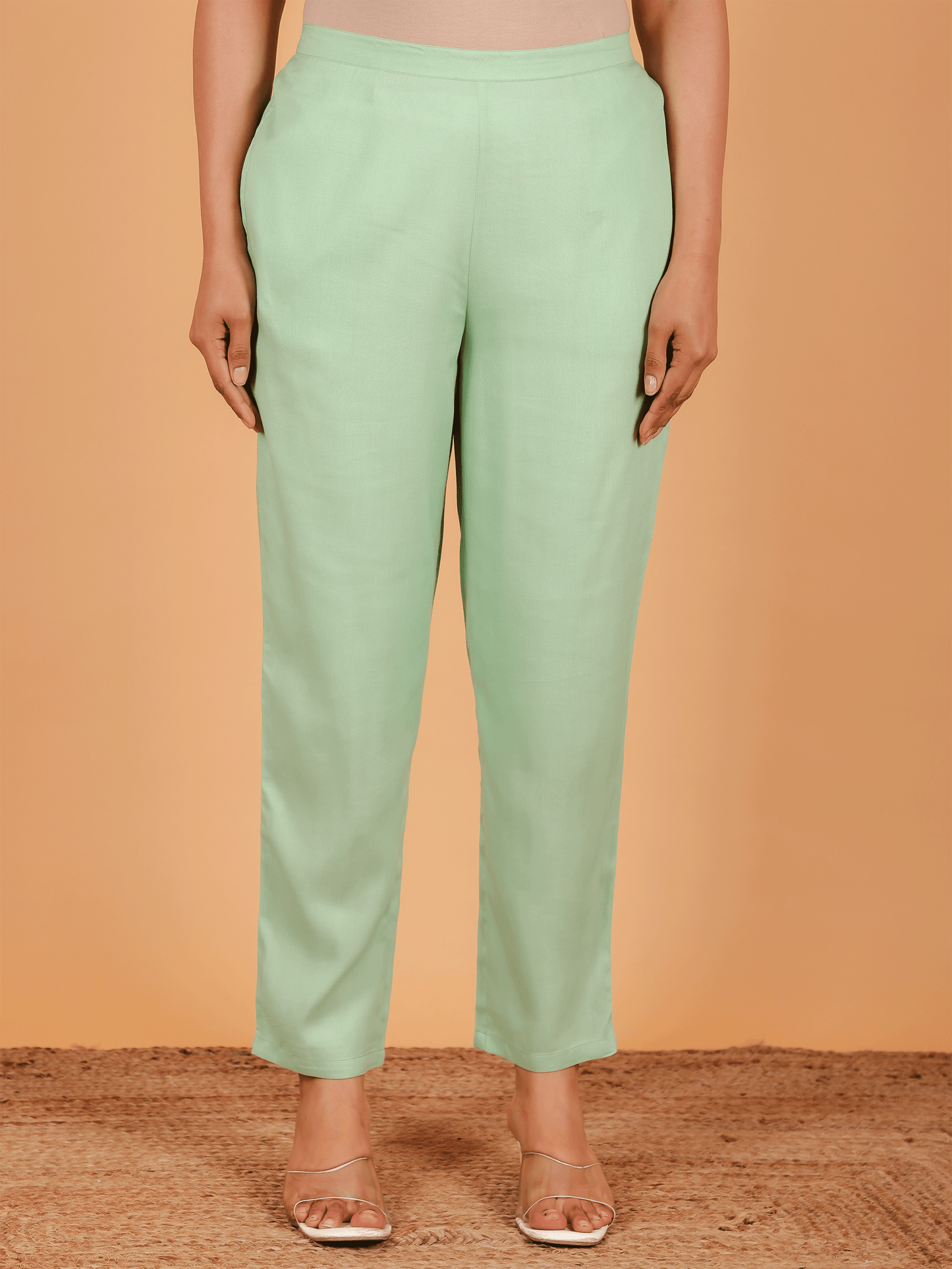 Viscose Solid Straight Green Kurta