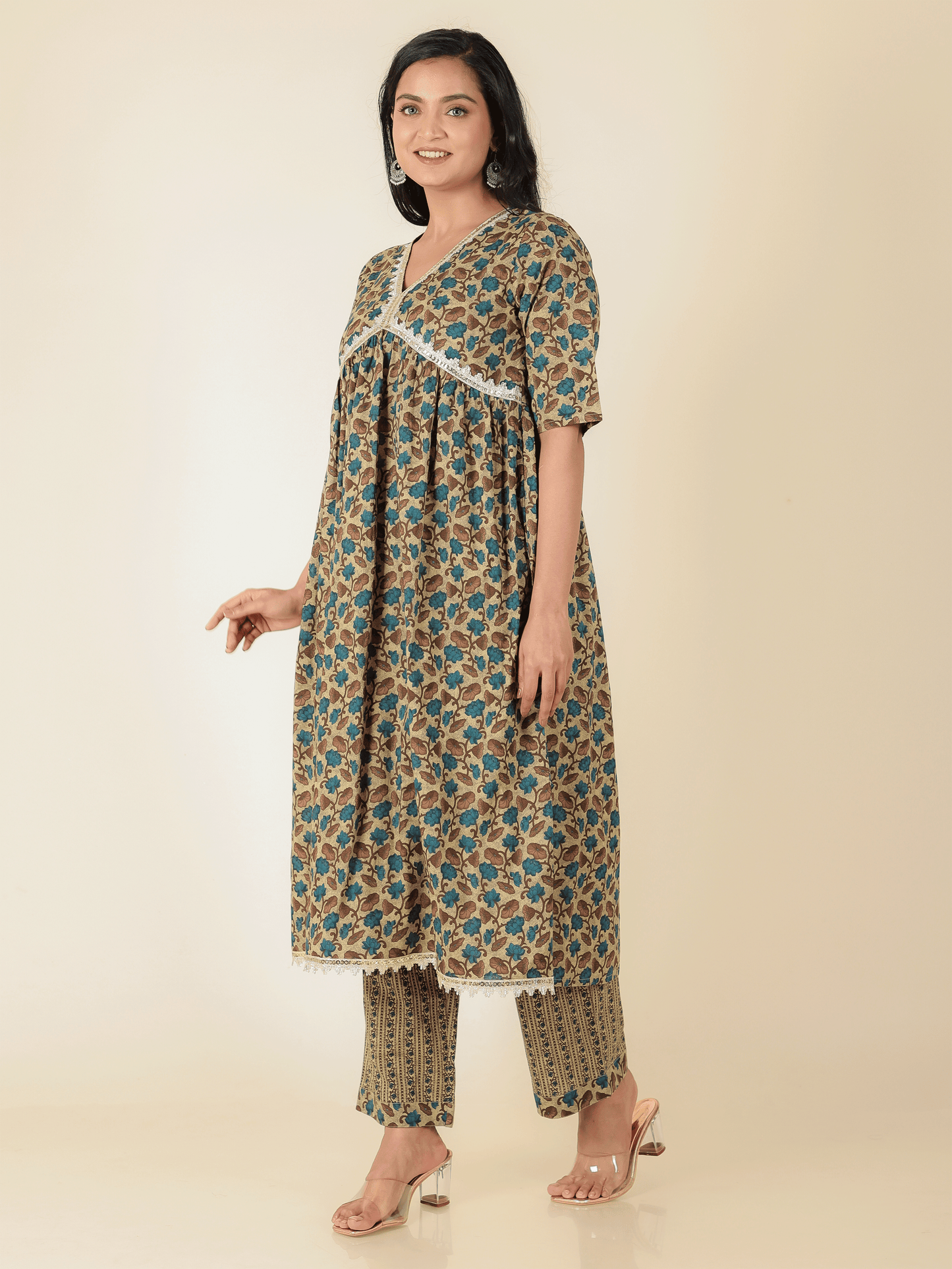 Soft Cotton Floral Kurta