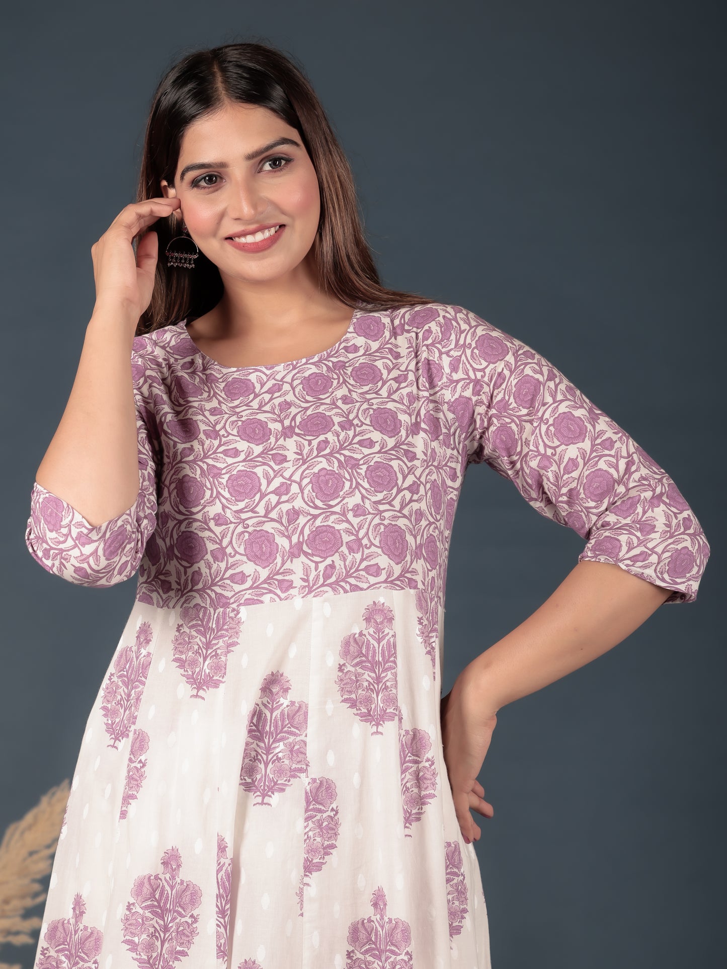 Soft Cotton Floral Kurta