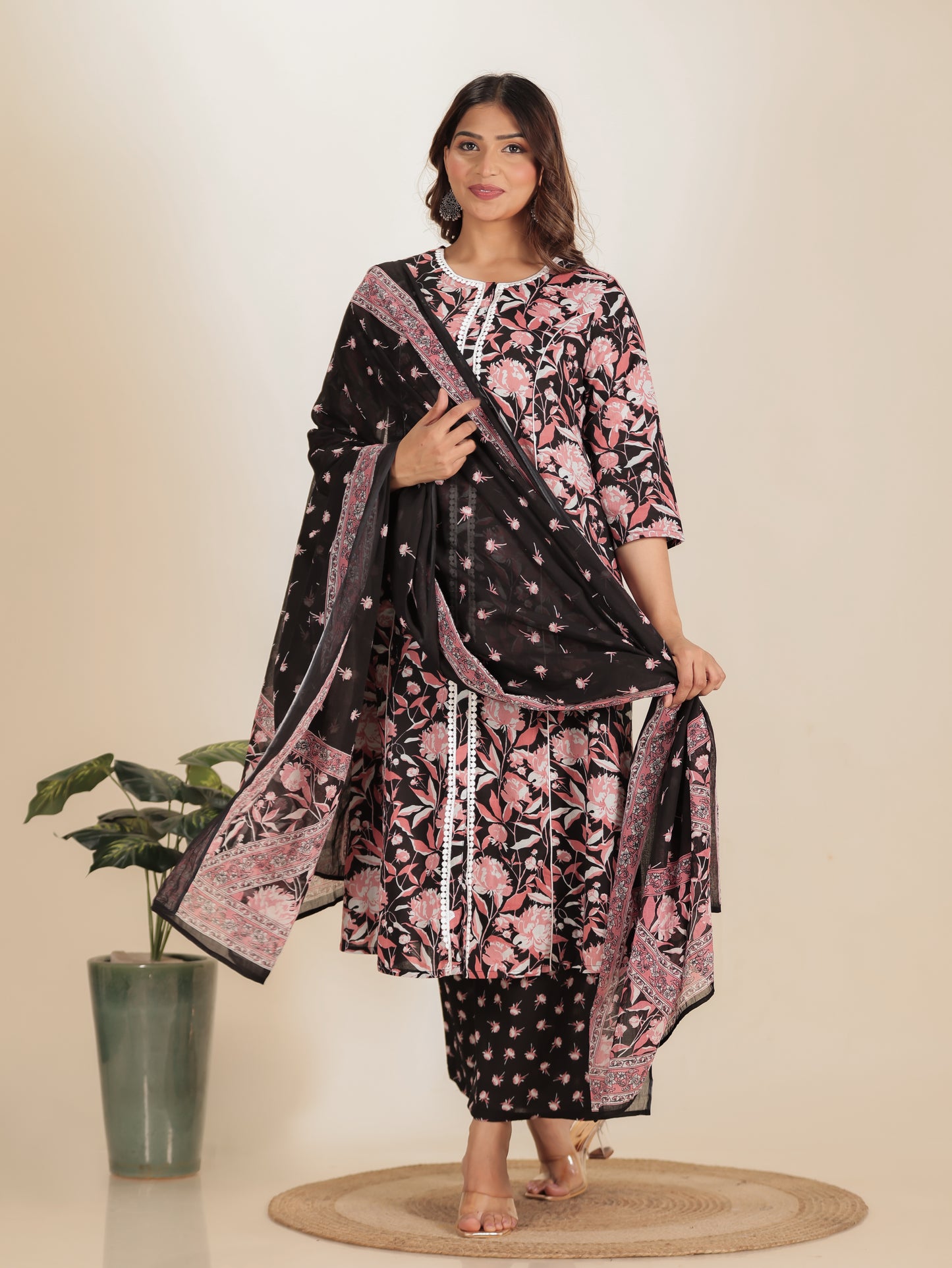 Soft Cotton Floral Kurta