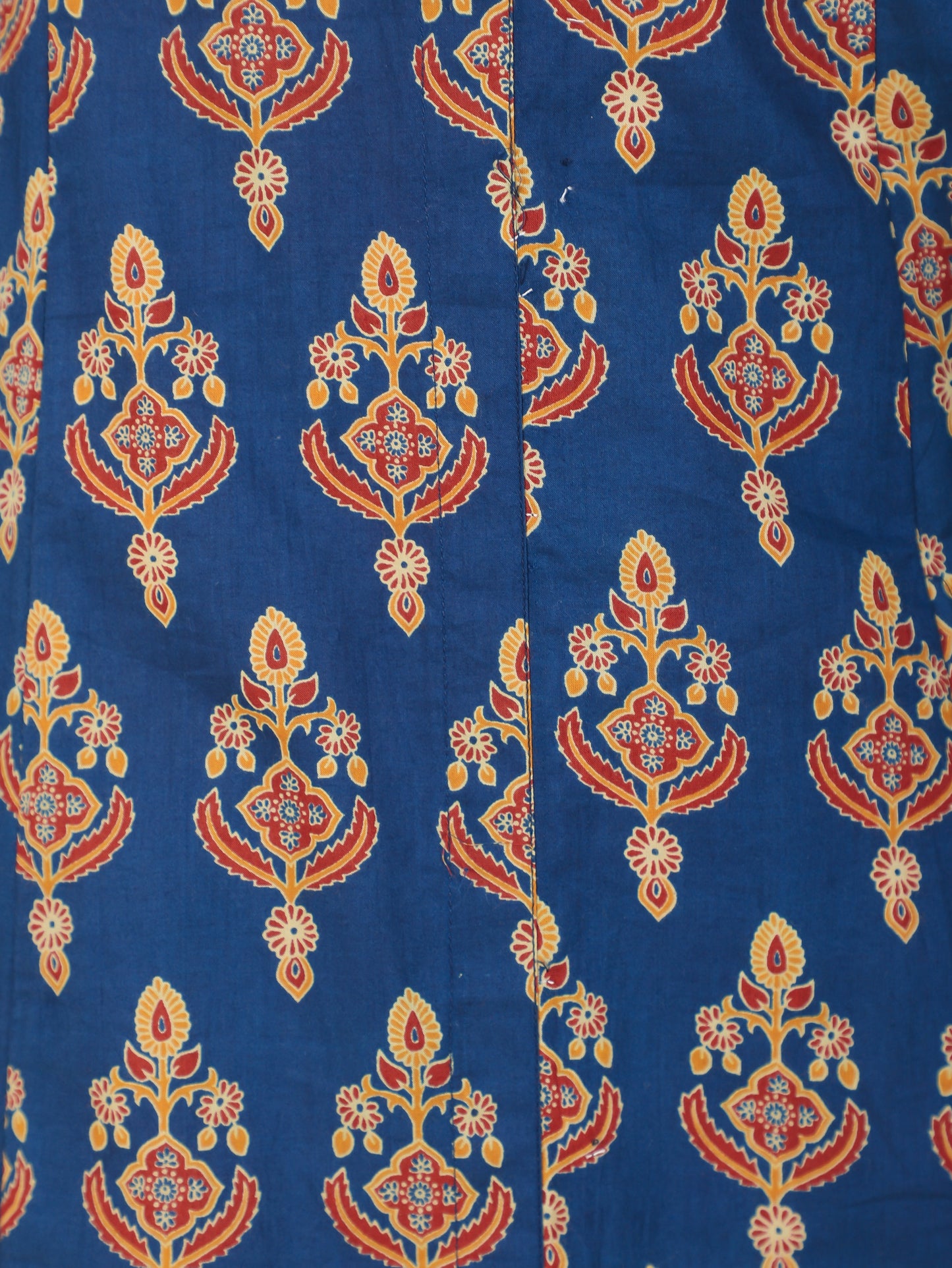 Soft Cotton Floral A-line Blue Kurta