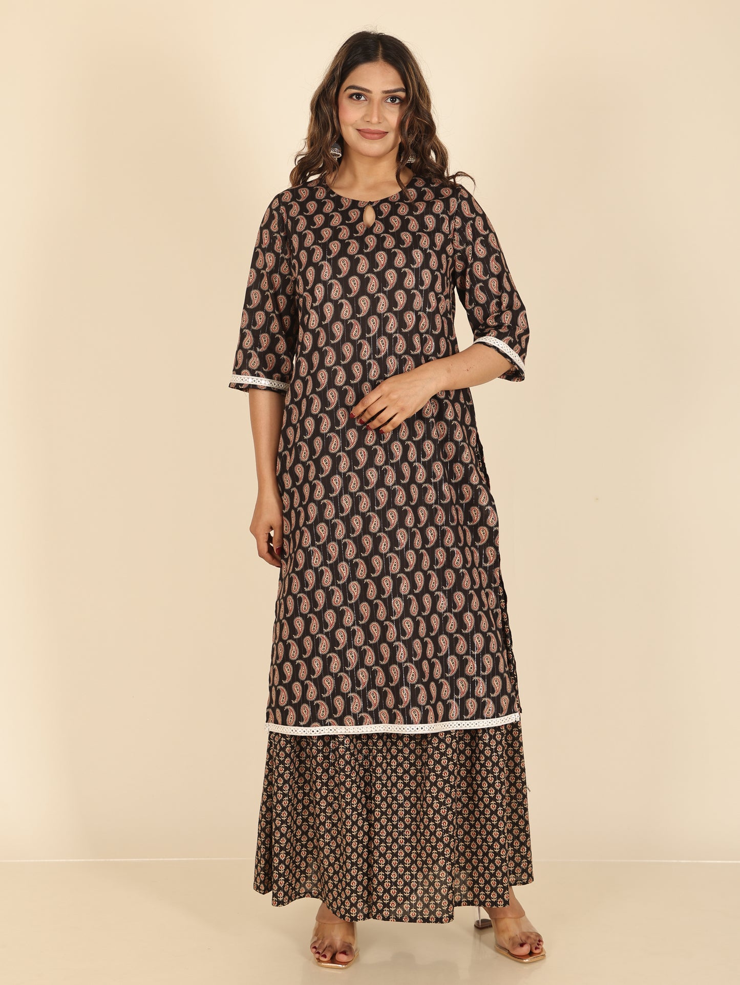 Lurex Cotton Paisley Kurta