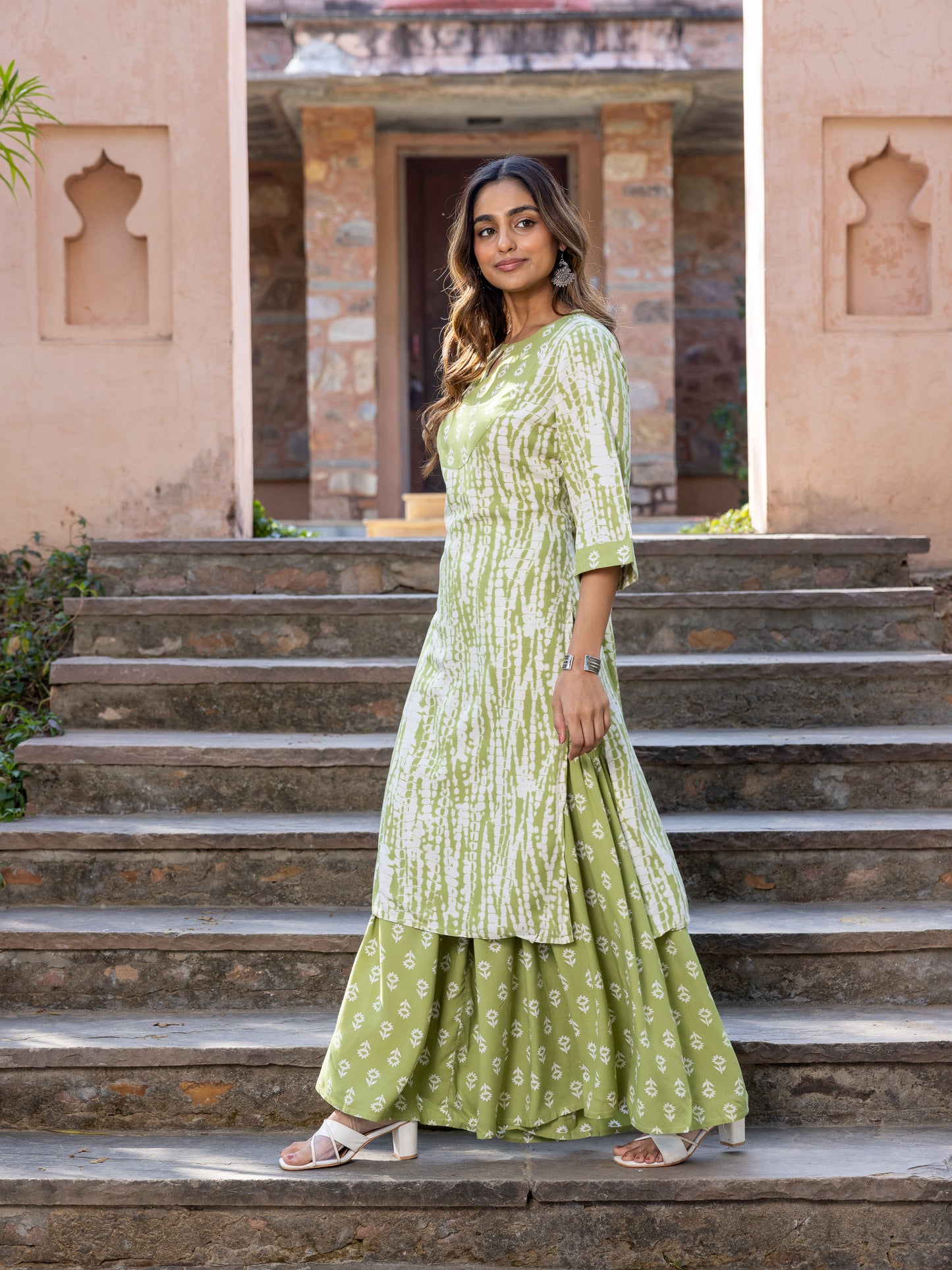 Viscose Tie-Dye Green Kurta
