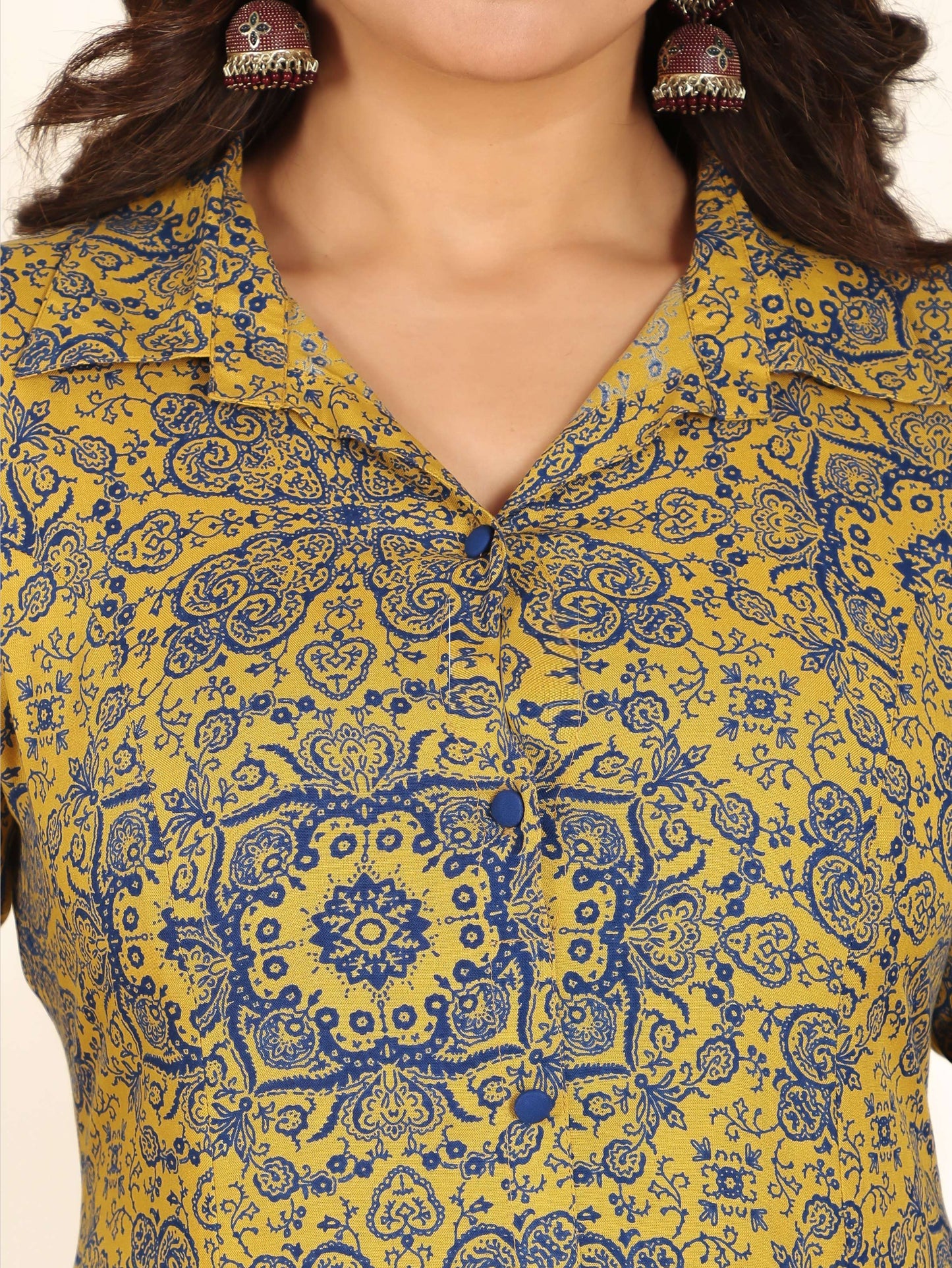 Rayon Geometric Kurta