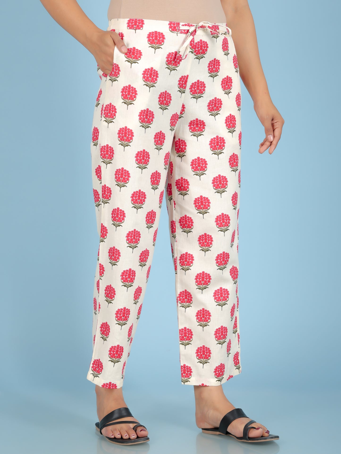 Linen Cotton Floral Pant